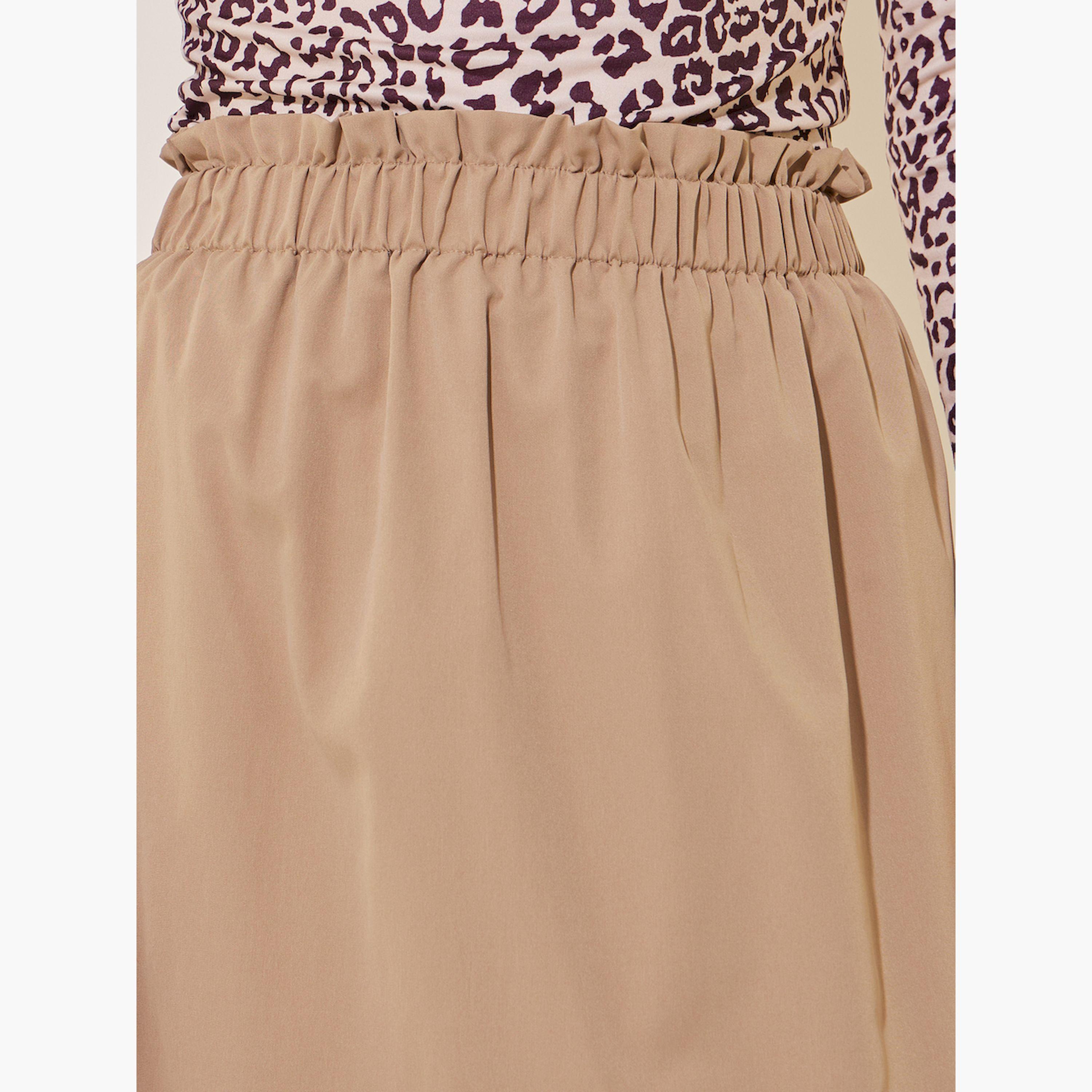 ستايلي -  تنورة متوسطة الطول بخصر مرتفع-women-clothing-bottoms-skirts-image-3