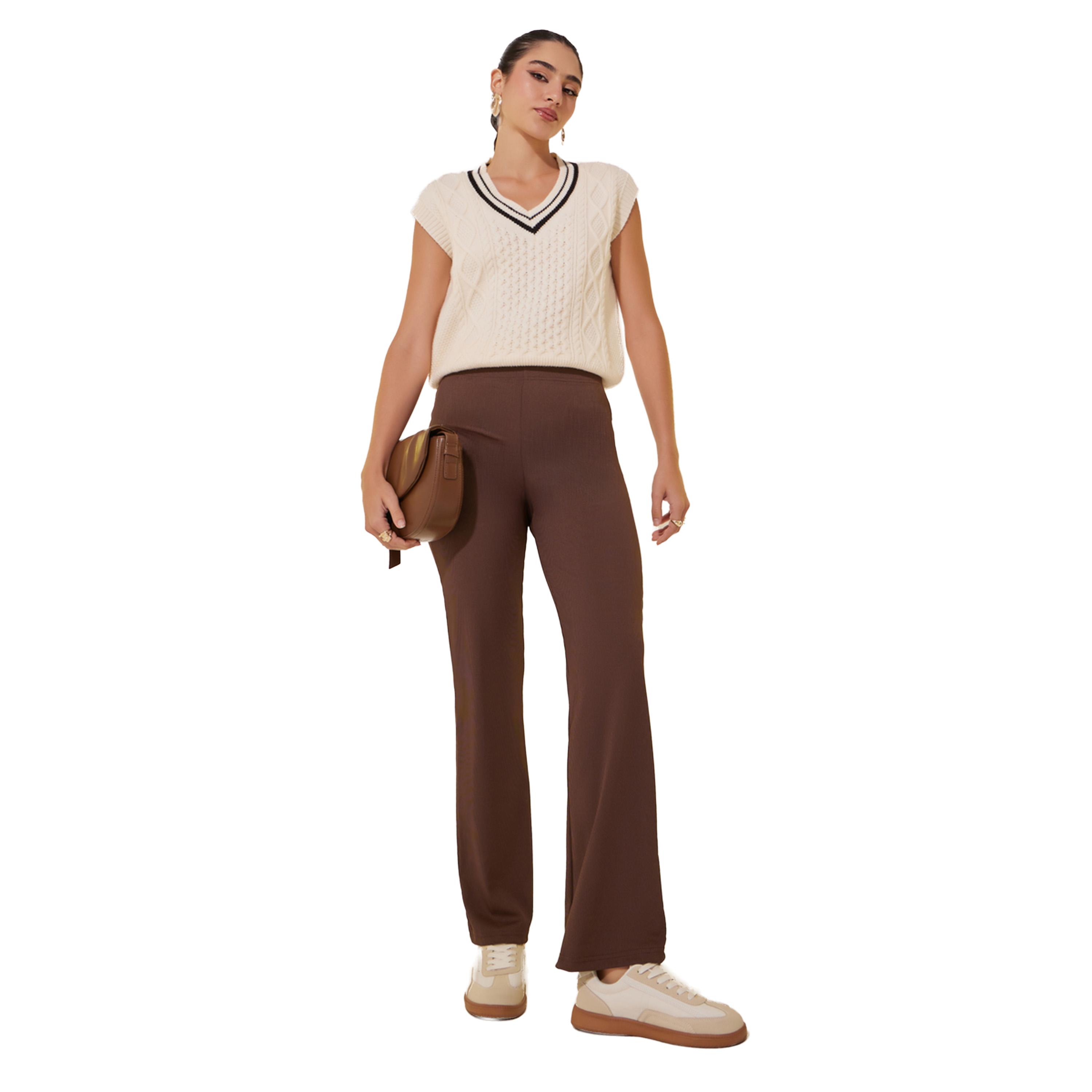 Styli Solid Flared Pants-women-clothing-bottoms-trousers-image-1