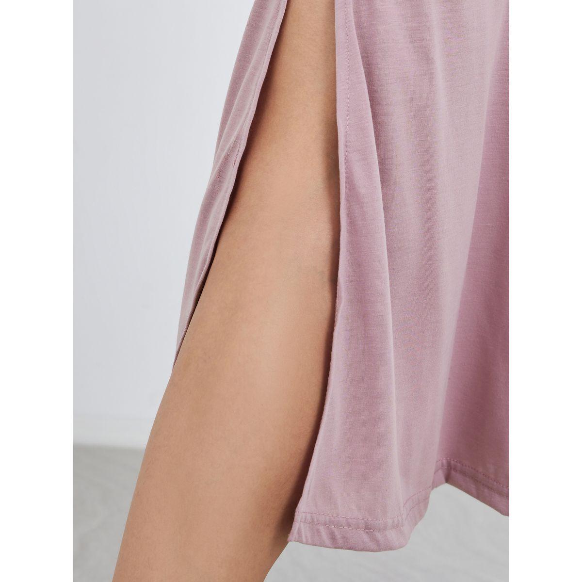 قميص نوم بتفاصيل فتحة ظهر مع شق جانبي-women-clothing-nightwear-nighties-image-4