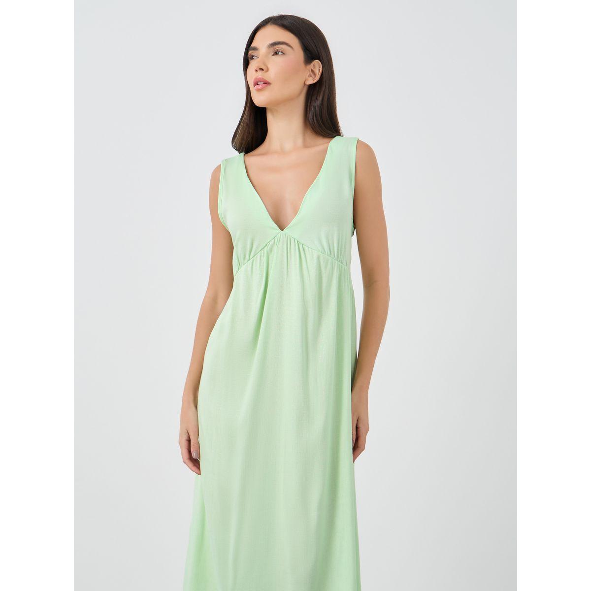 Styli Textured V-Neck Sleeveless Nightdress-women-clothing-nightwear-nighties-image-2