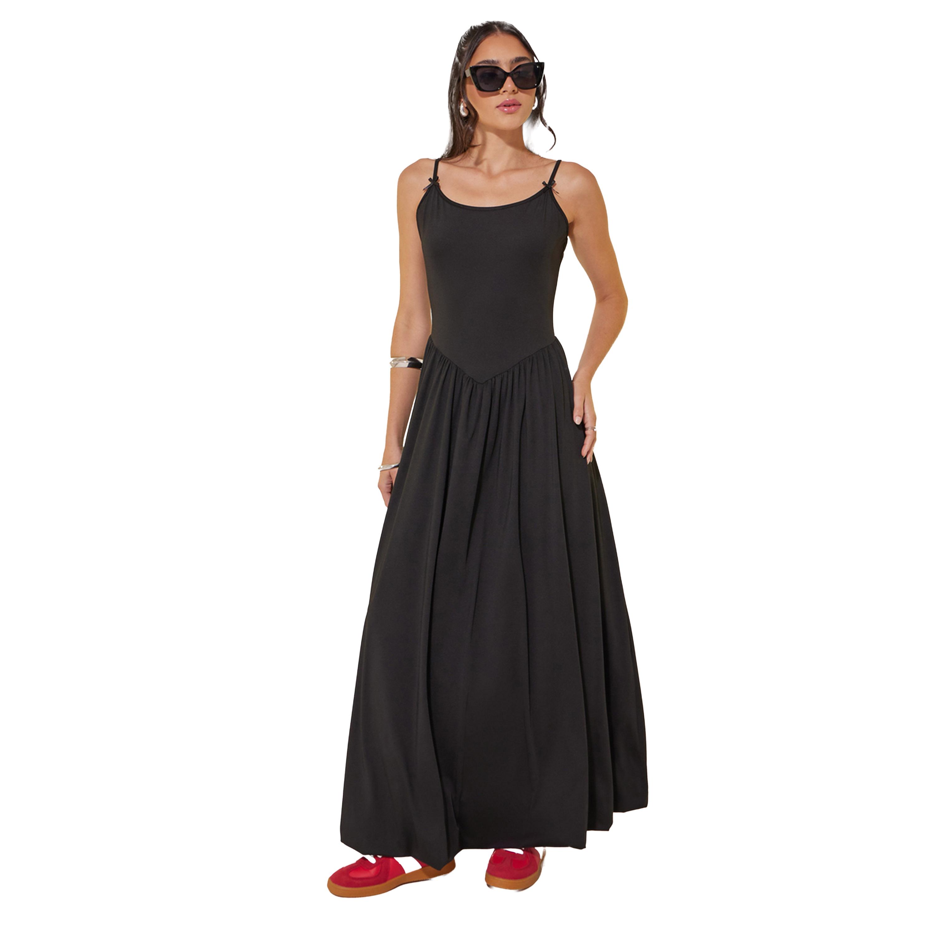 Styli Solid Strappy Round Neck A-Line Maxi Dress-women-clothing-dresses-image-2