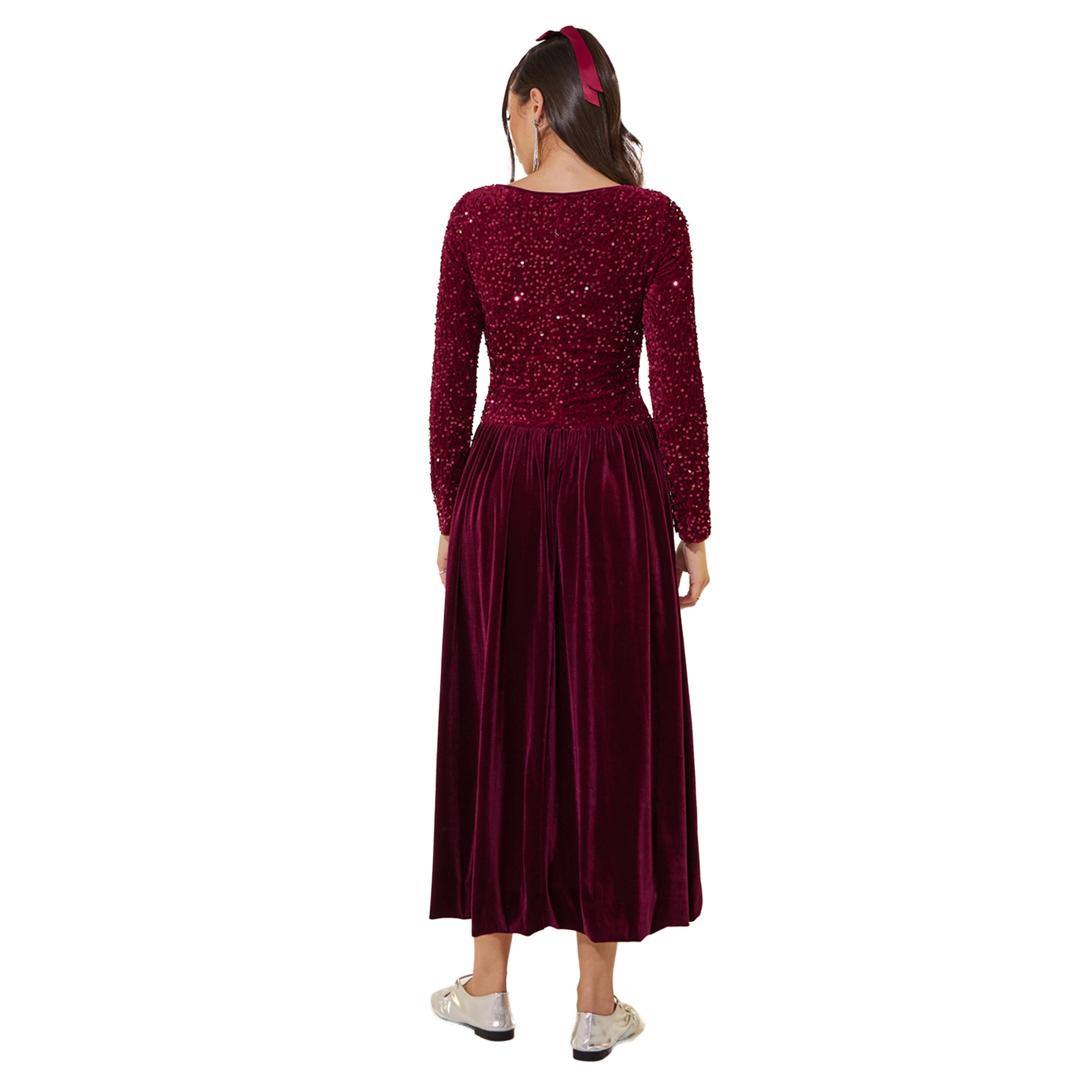 Styli Embellished Balloon Hem Long Sleeve Midi Dress-women-clothing-dresses-image-5