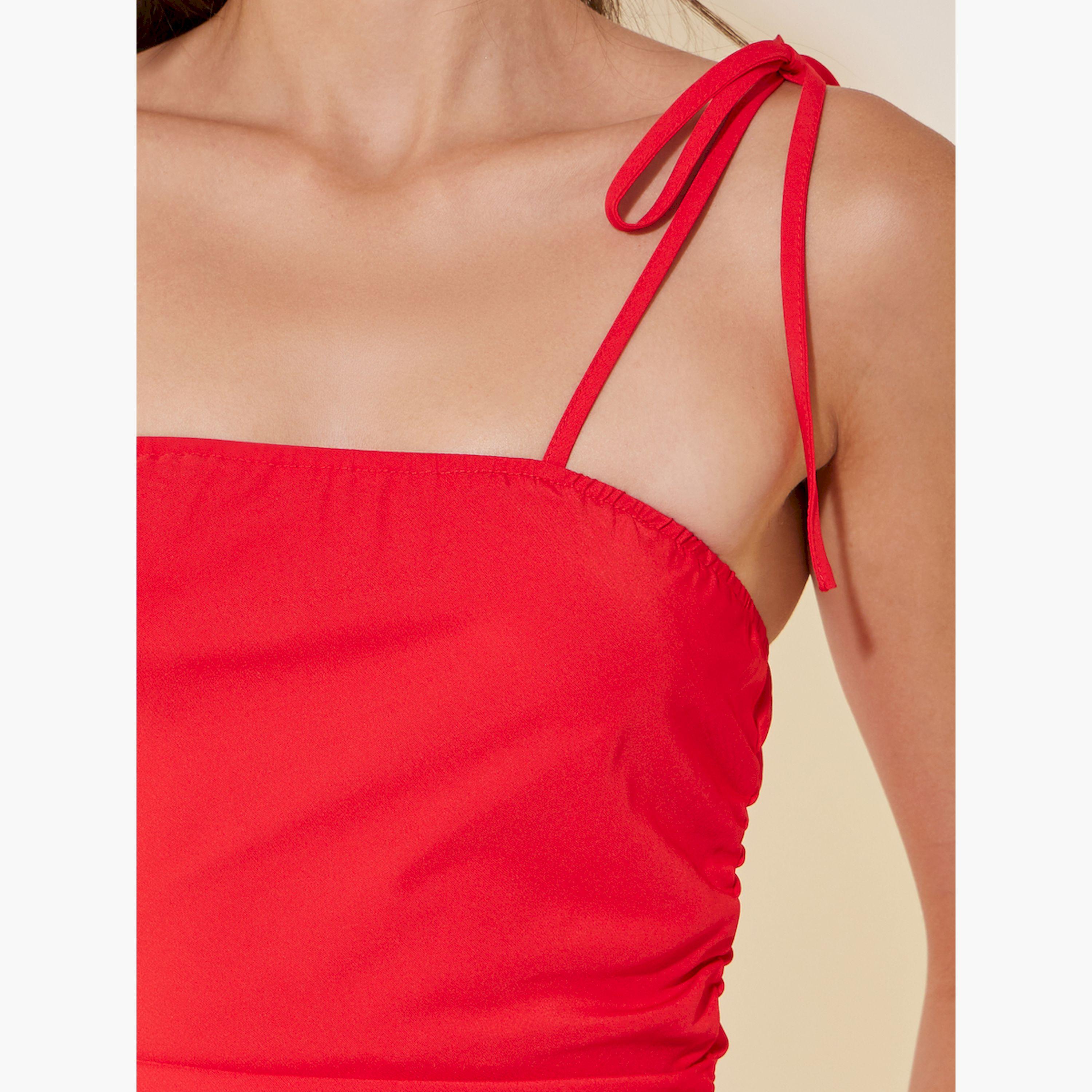 Styli Solid Strappy Balloon Hem Midi Dress-women-clothing-dresses-image-4