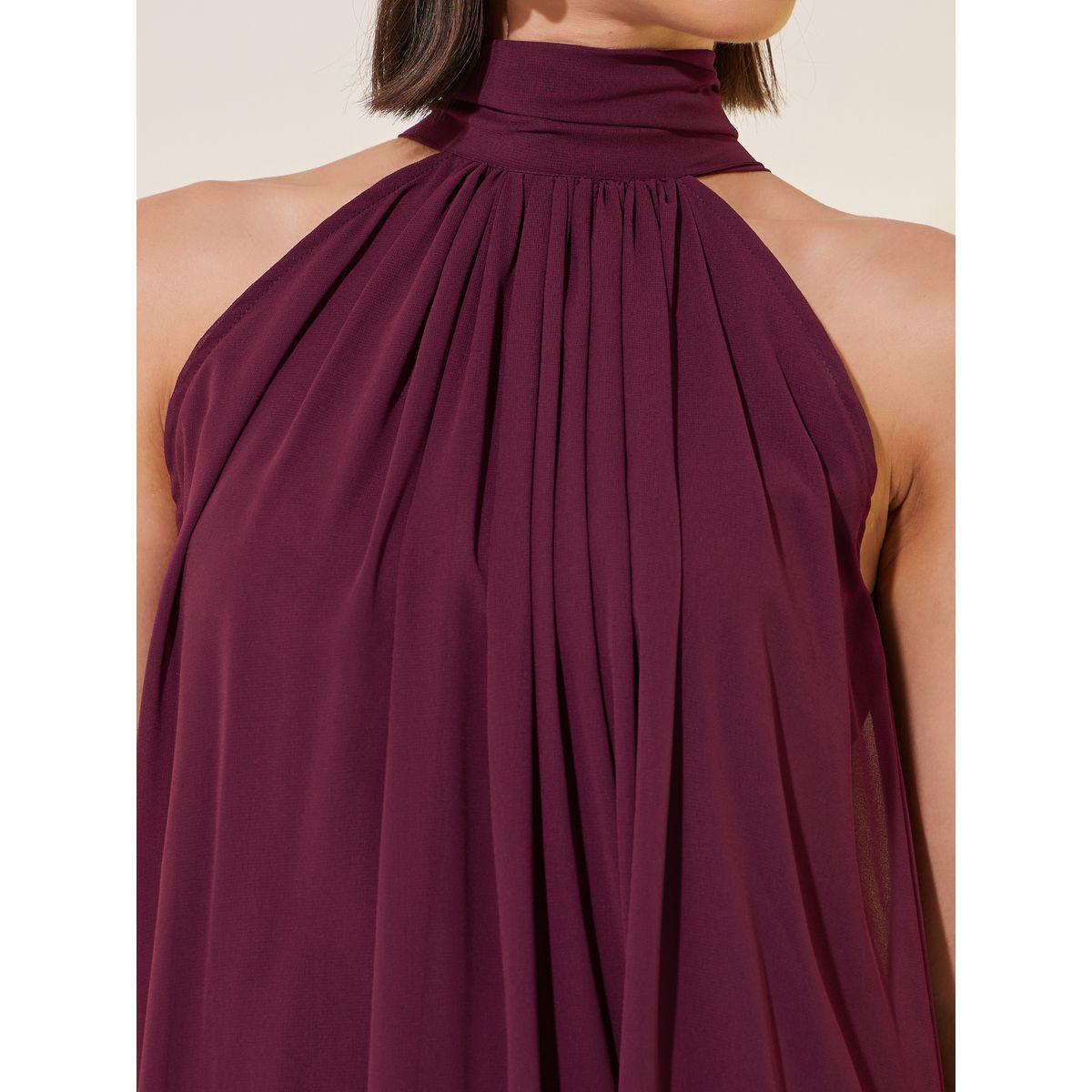 Styli Solid Sleeveless Halter Neck A-Line Maxi Dress-women-clothing-dresses-image-4