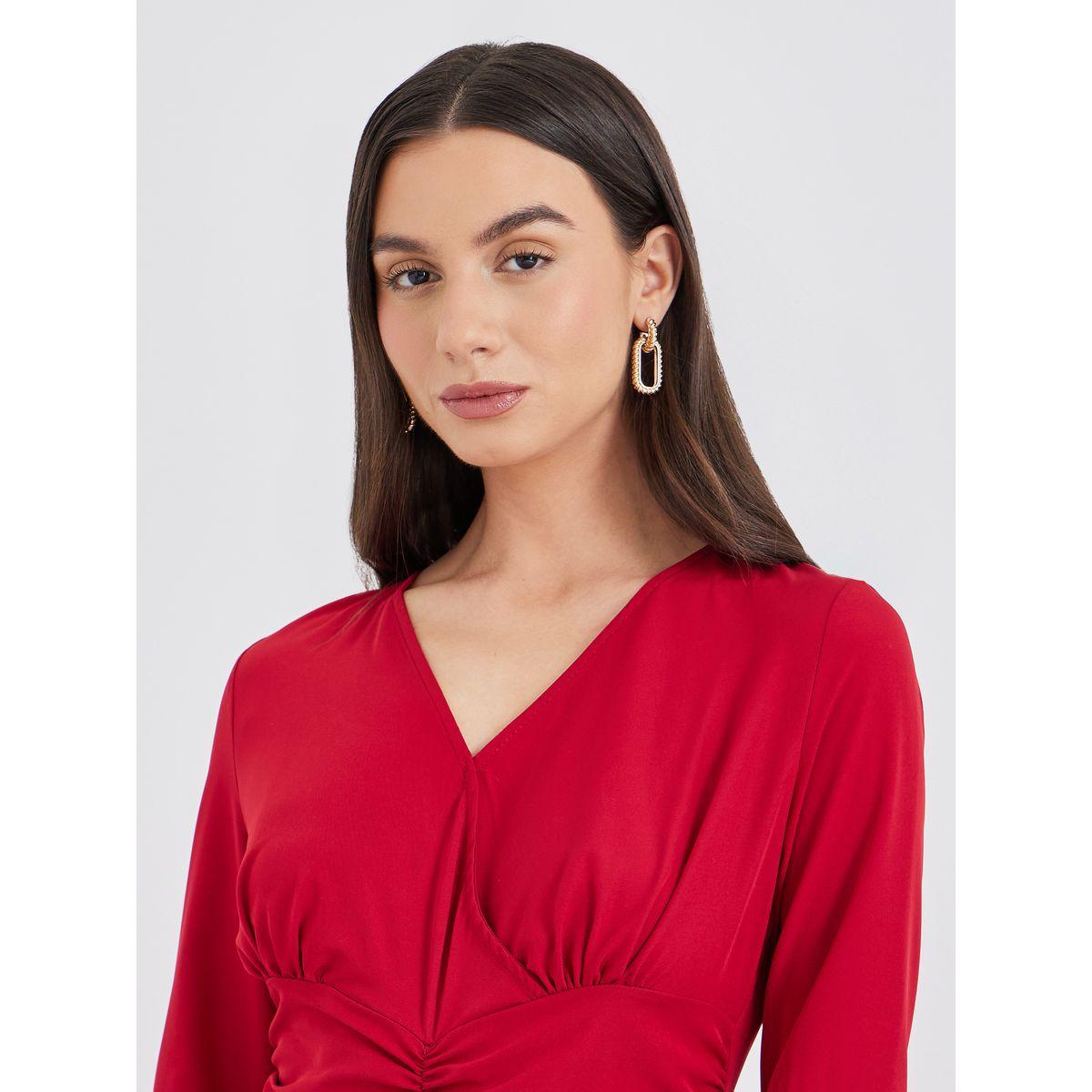 Styli Gathered Front Detail Layered Maxi Dress-women-clothing-dresses-image-4