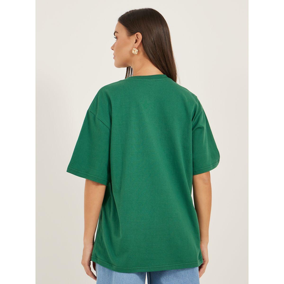تيشيرت فضفاض بطبعة جرافيك وأكمام قصيرة-women-clothing-tshirts-image-4