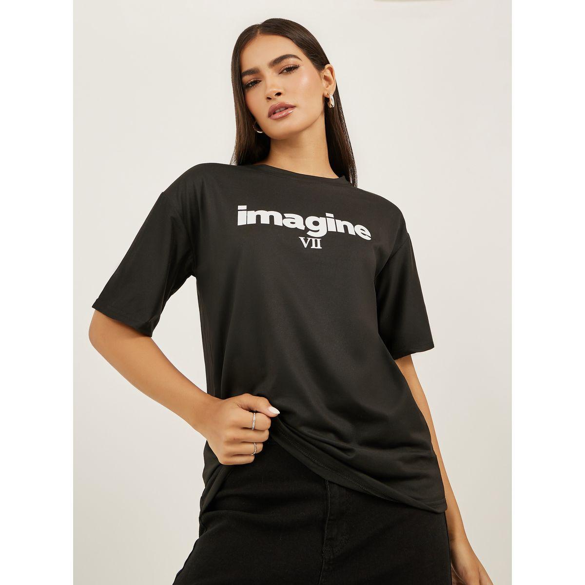 Styli Slogan Print Round Neck Short Sleeve T-Shirt-women-clothing-tshirts-image-3
