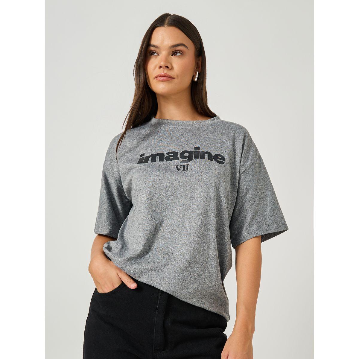 Styli Slogan Print Round Neck Short Sleeve T-Shirt-women-clothing-tshirts-image-1