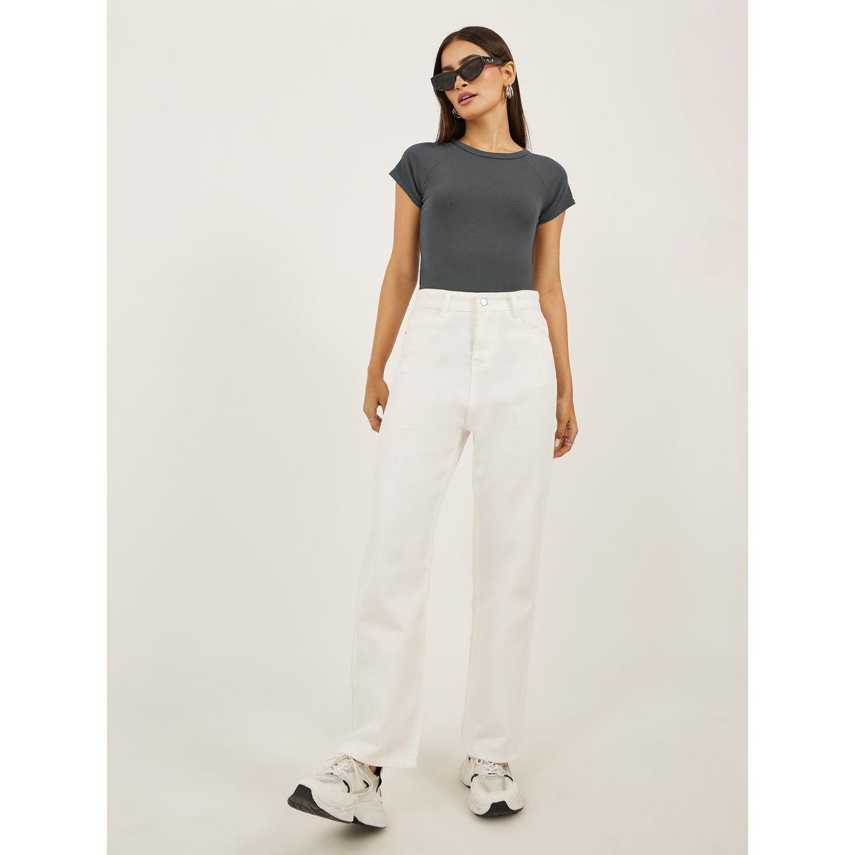 تيشيرت مُجسم سادة بأكمام قصيرة-women-clothing-tshirts-image-2