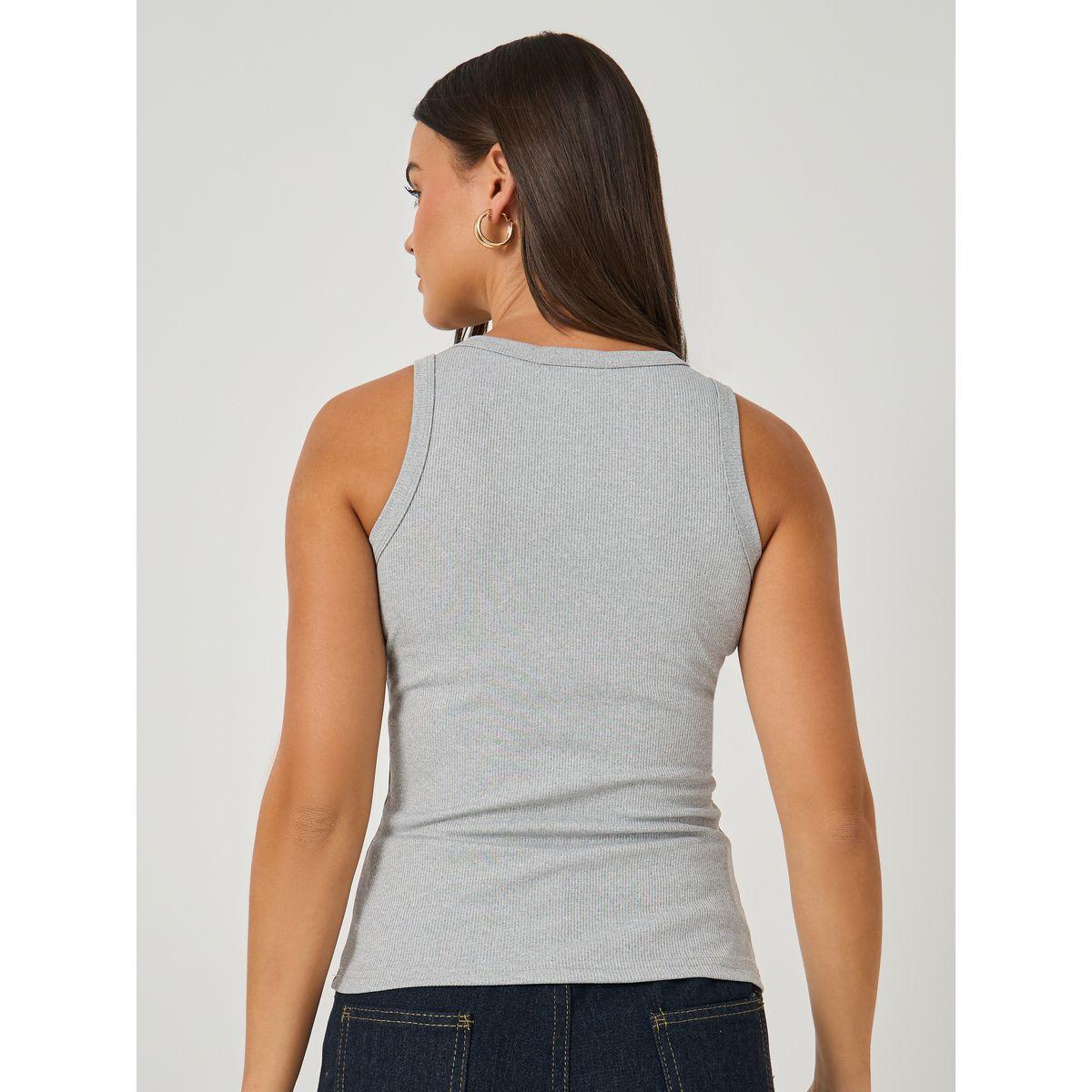 Styli Plain Round Neck Fitted Tank-women-clothing-tshirts-image-6