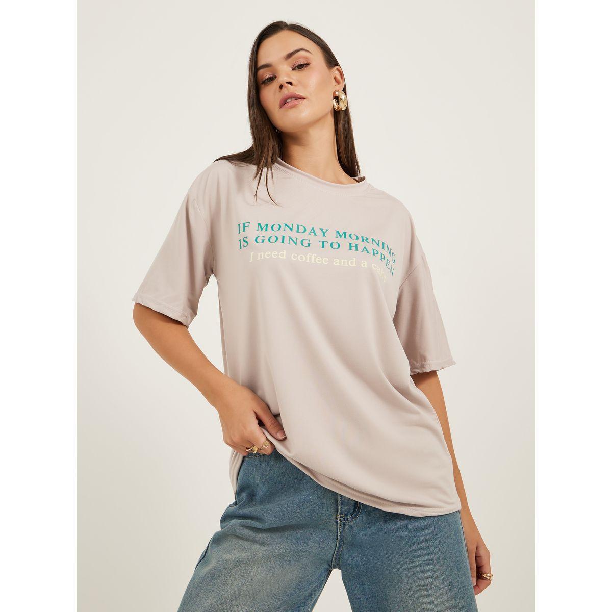 Styli Slogan Print Short Sleeve Oversized T-Shirt-women-clothing-tshirts-image-1