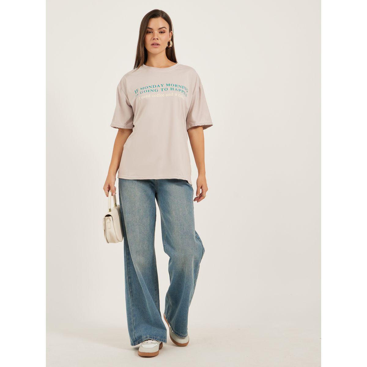 Styli Slogan Print Short Sleeve Oversized T-Shirt-women-clothing-tshirts-image-2