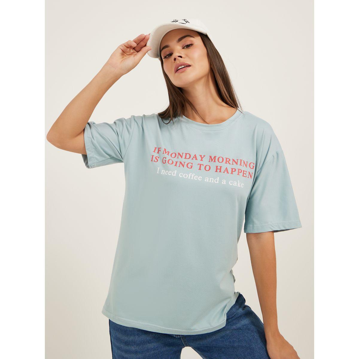 Styli Slogan Print Short Sleeve Oversized T-Shirt-women-clothing-tshirts-image-1