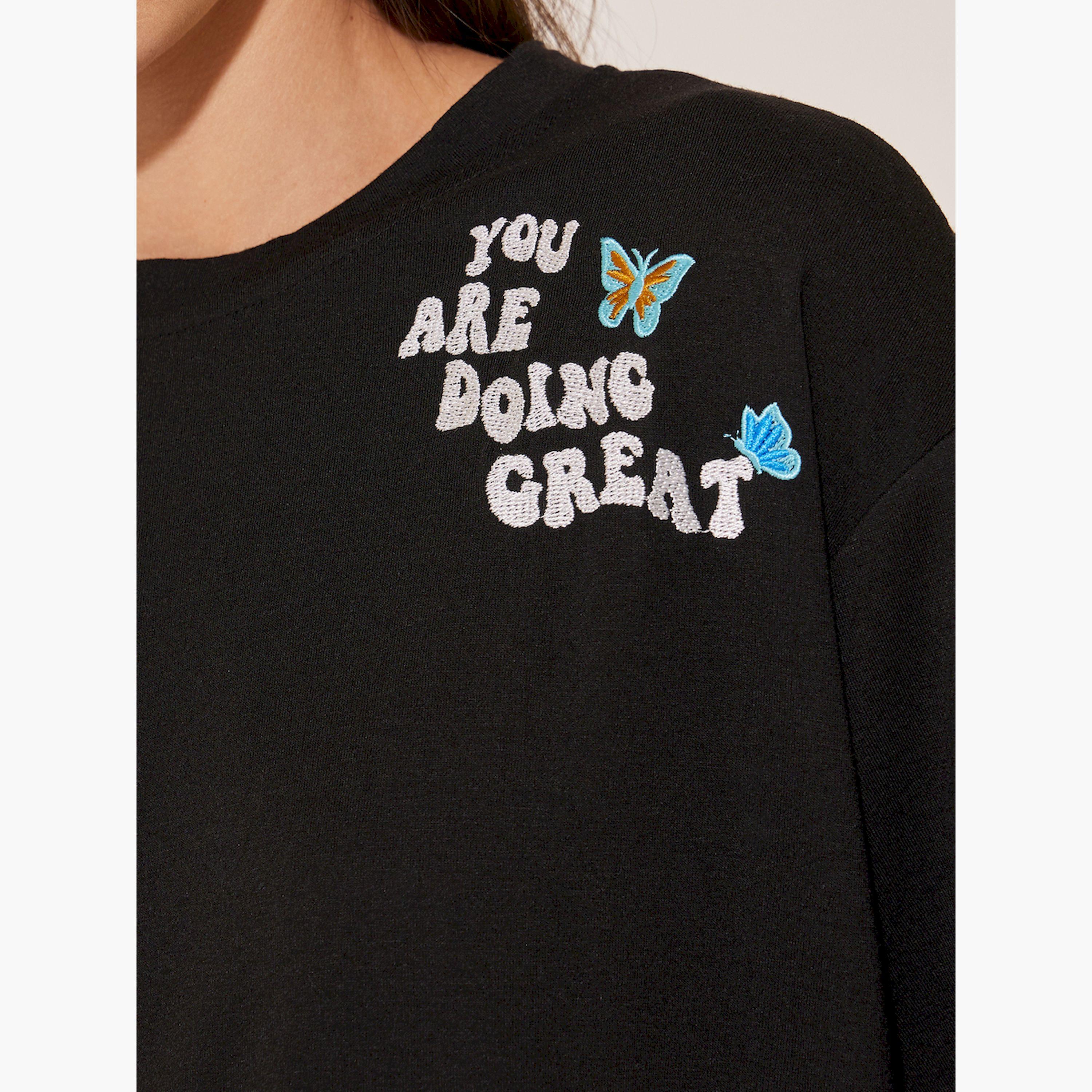 Styli Embroidered Detail Round Neck Oversized T-Shirt-women-clothing-tshirts-image-4