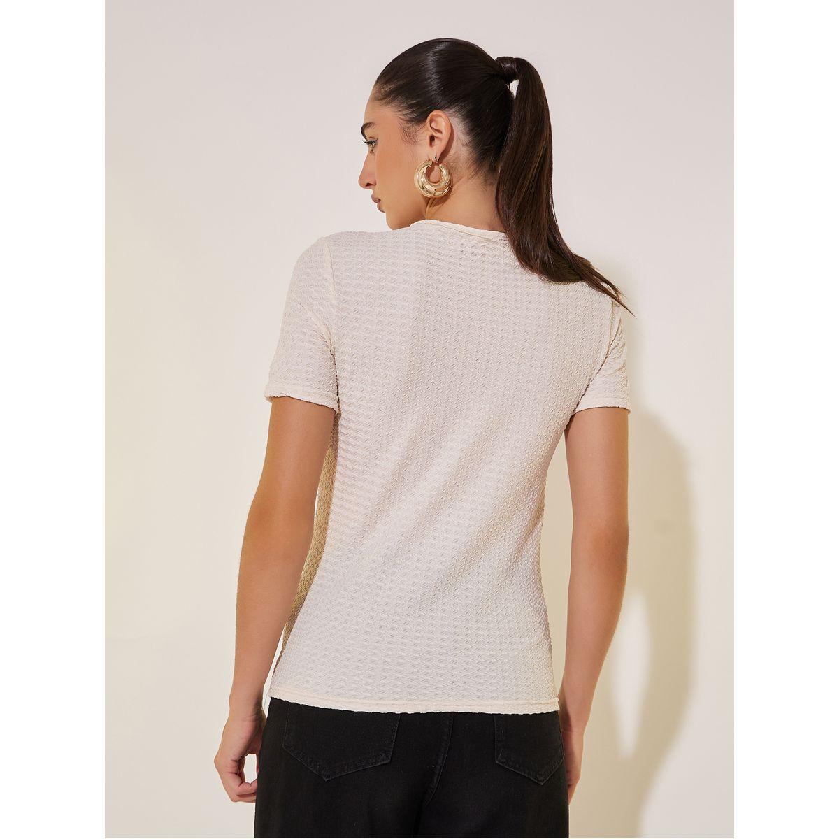 تيشيرت سادة بياقة دائرية وتفاصيل بارزة الملمس-women-clothing-tshirts-image-5