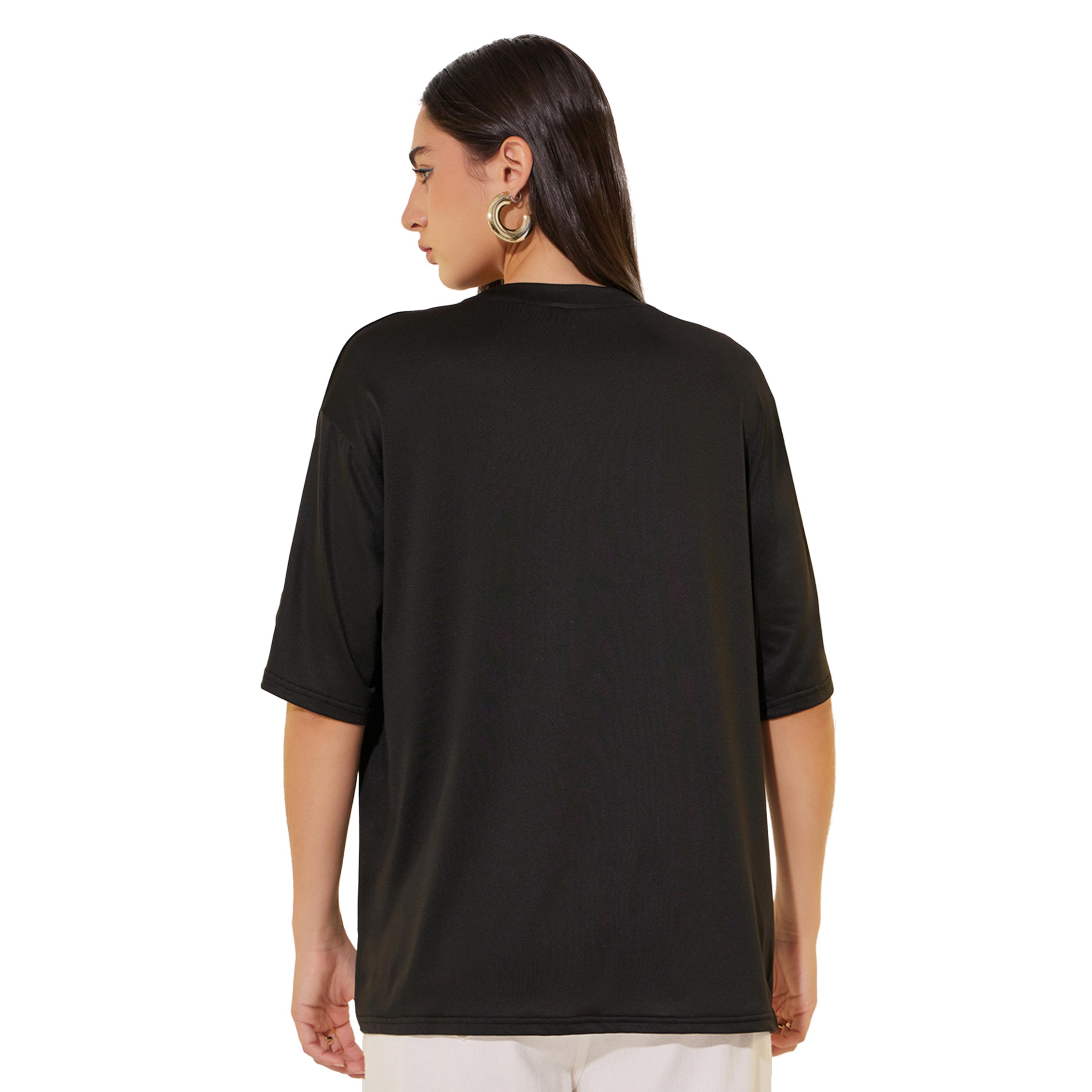 ستايلي -  تي شيرت بأكمام وياقة مستديرة وتفاصيل مطرزة-women-clothing-tshirts-image-4