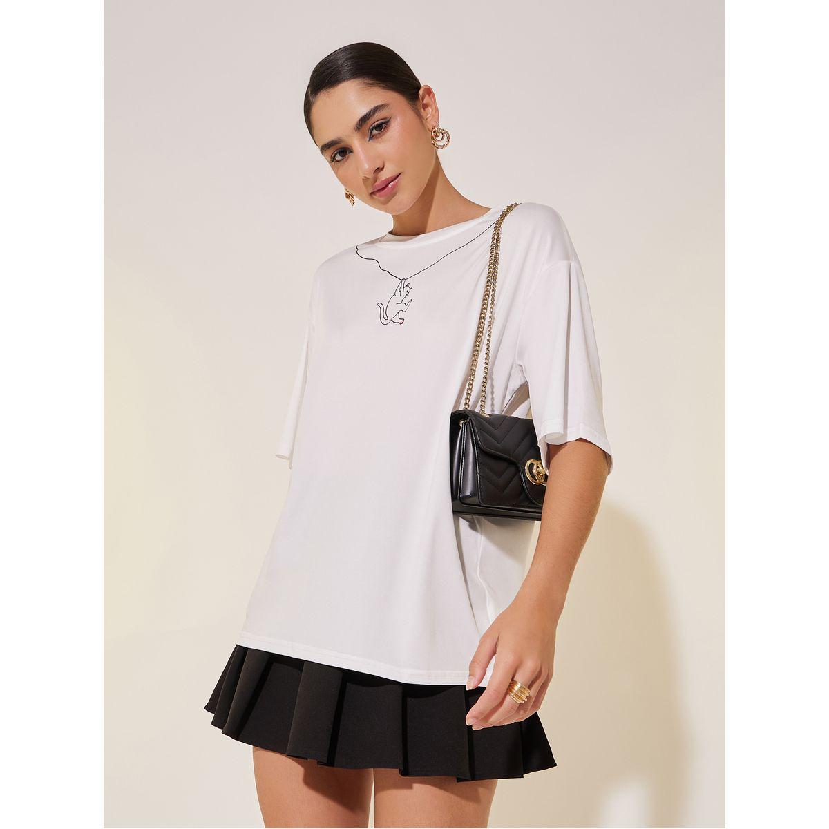 Styli Relaxed Fit Round Neck Graphic T-shirt-women-clothing-tshirts-image-3