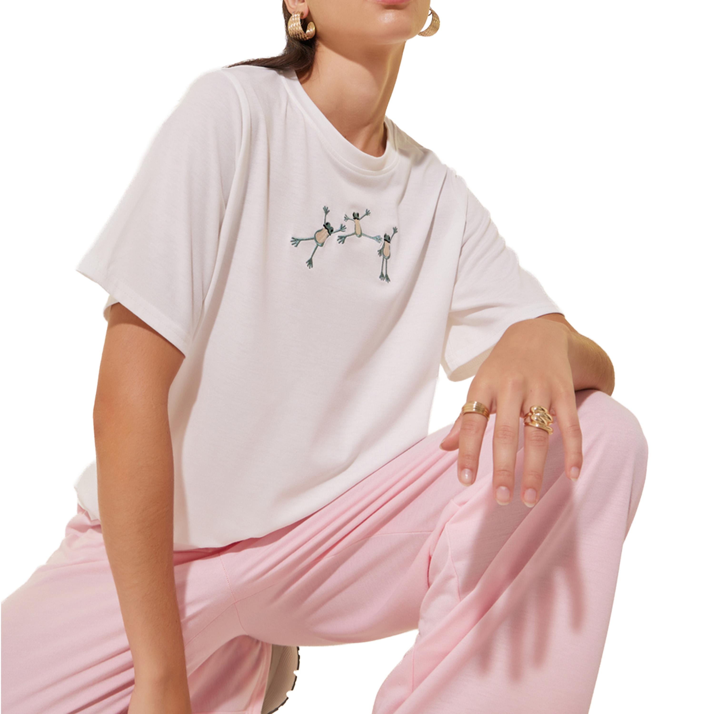 Styli Graphic Printed Round Neck T-shirt-women-clothing-tshirts-image-1