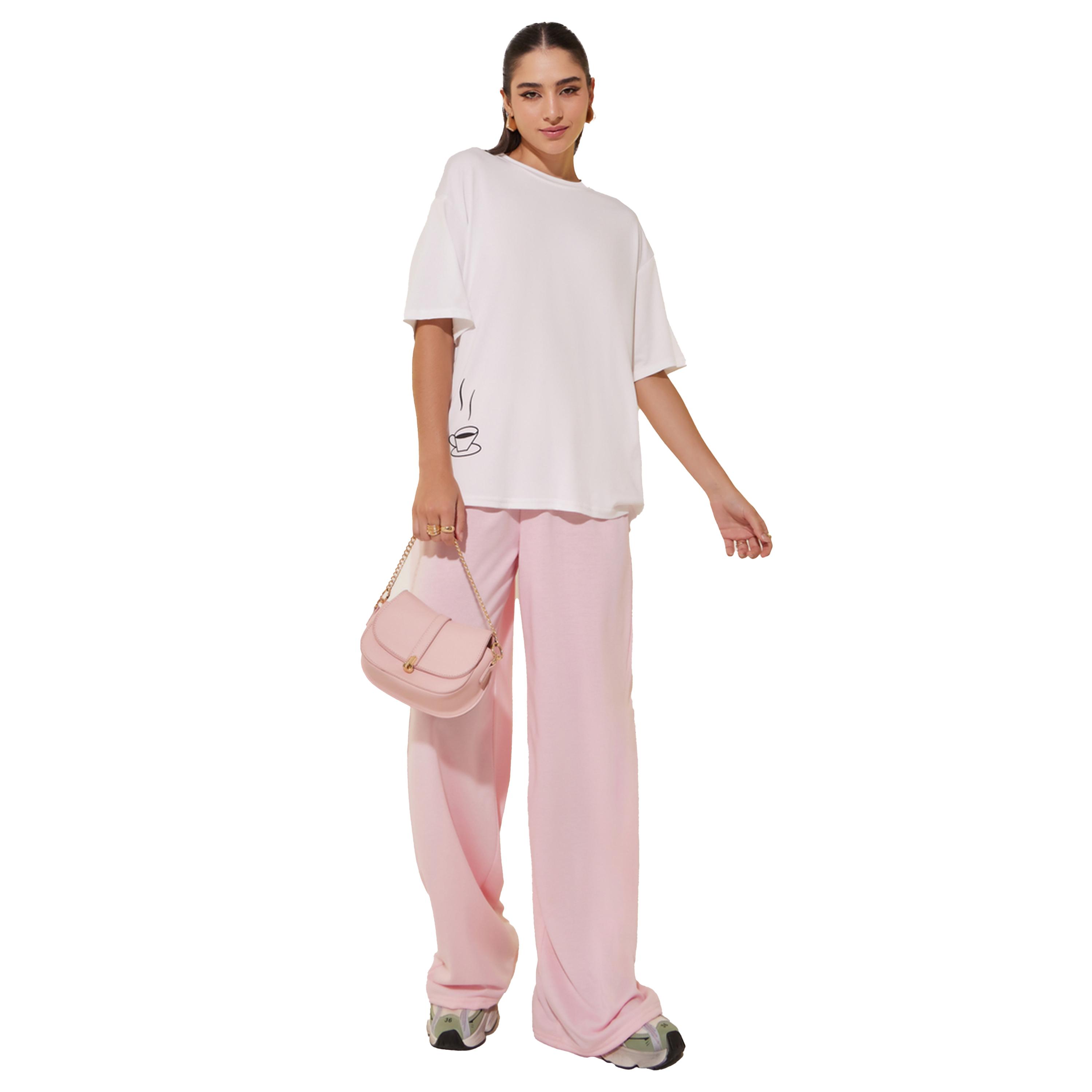 Styli Solid Round Neck Short Sleeve T-shirt-women-clothing-tshirts-image-2