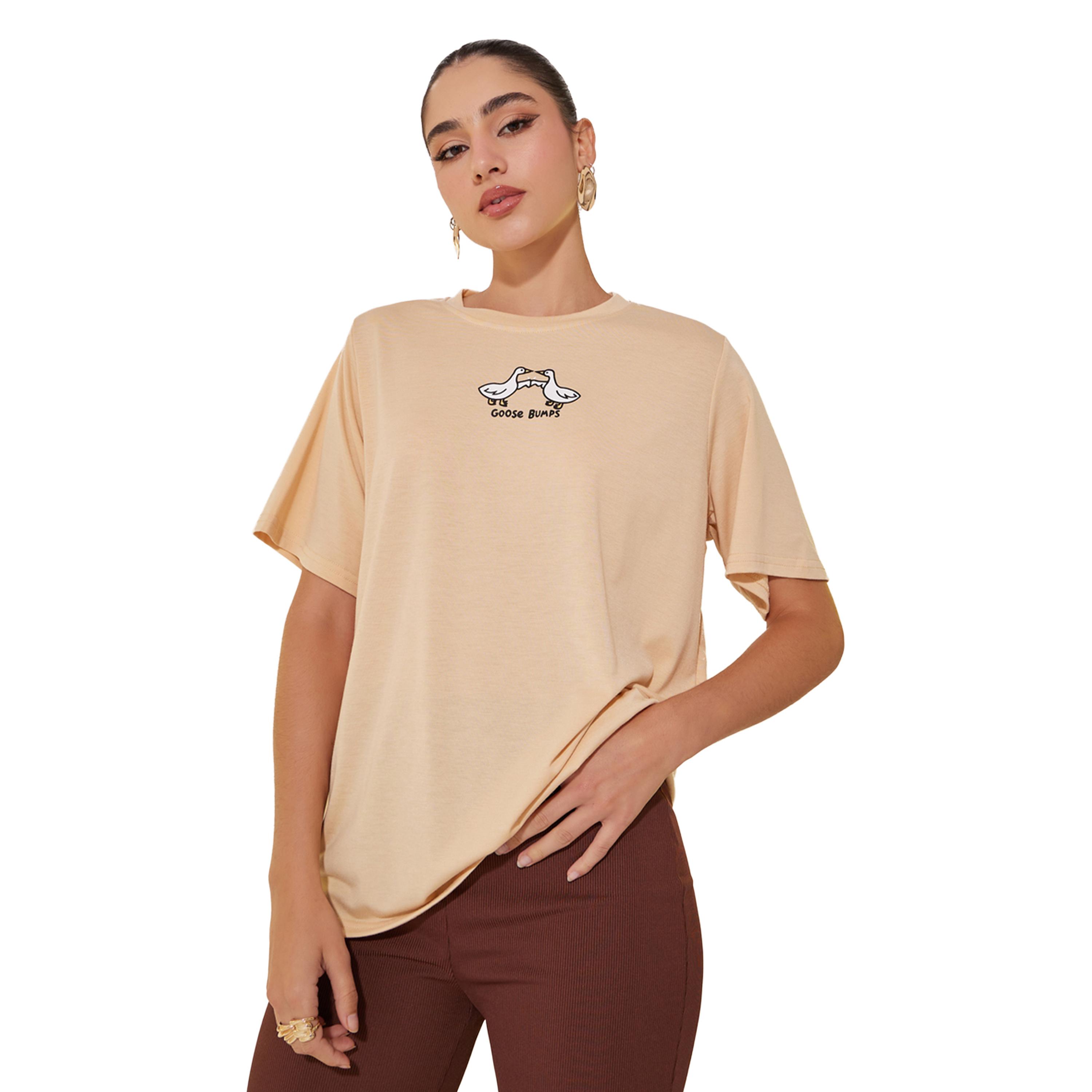 Styli Round Neck Short Sleeve Graphic T-shirt-women-clothing-tshirts-image-3