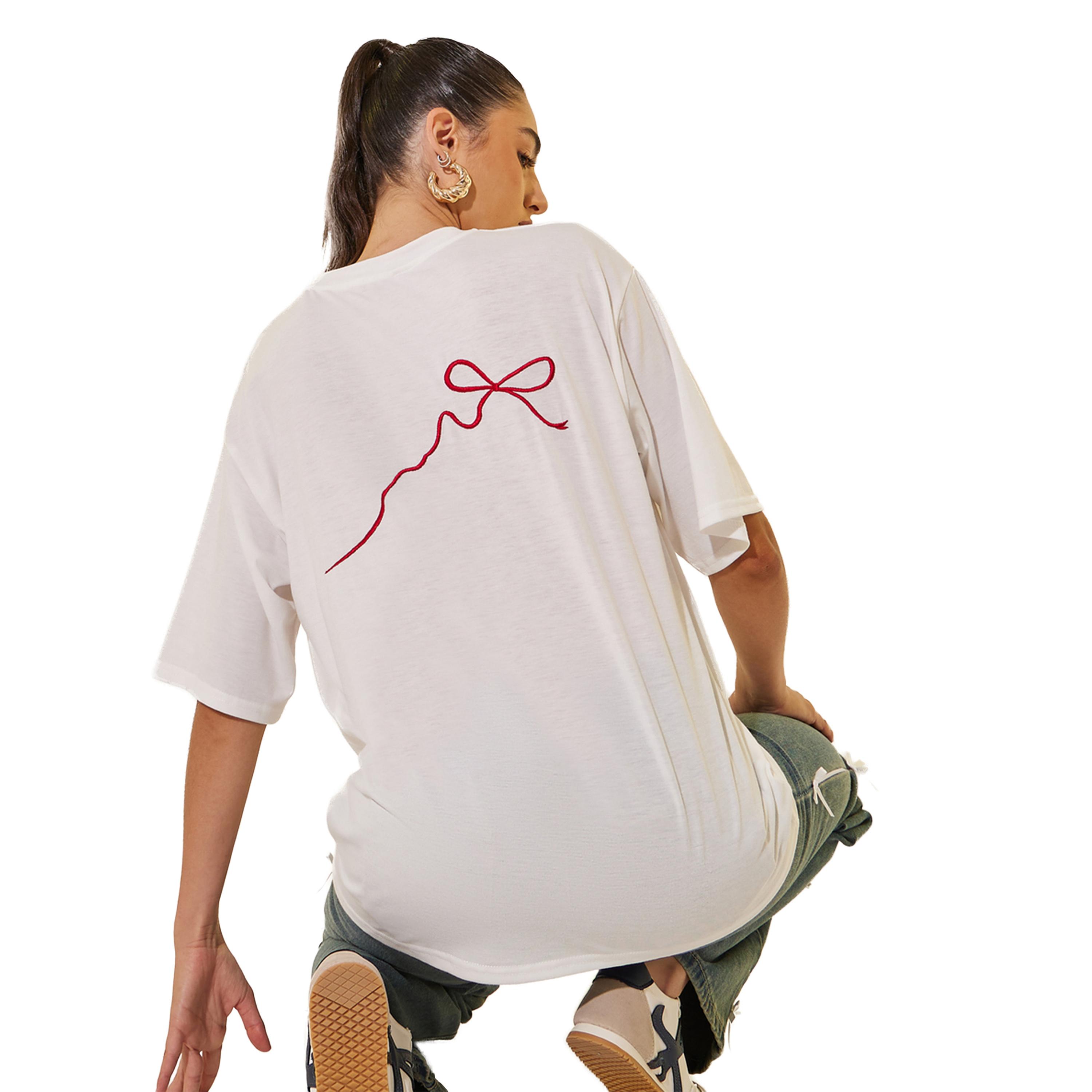 ستايلي - تي شيرت مطرز برقبة دائرية وأكمام قصيرة-women-clothing-tshirts-image-1