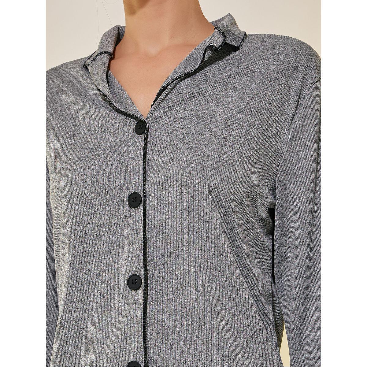 طقم بيجاما من بنطال وبلوزة مضلعة بأكمام طويلة-women-clothing-nightwear-pyjamas-longsets-image-3