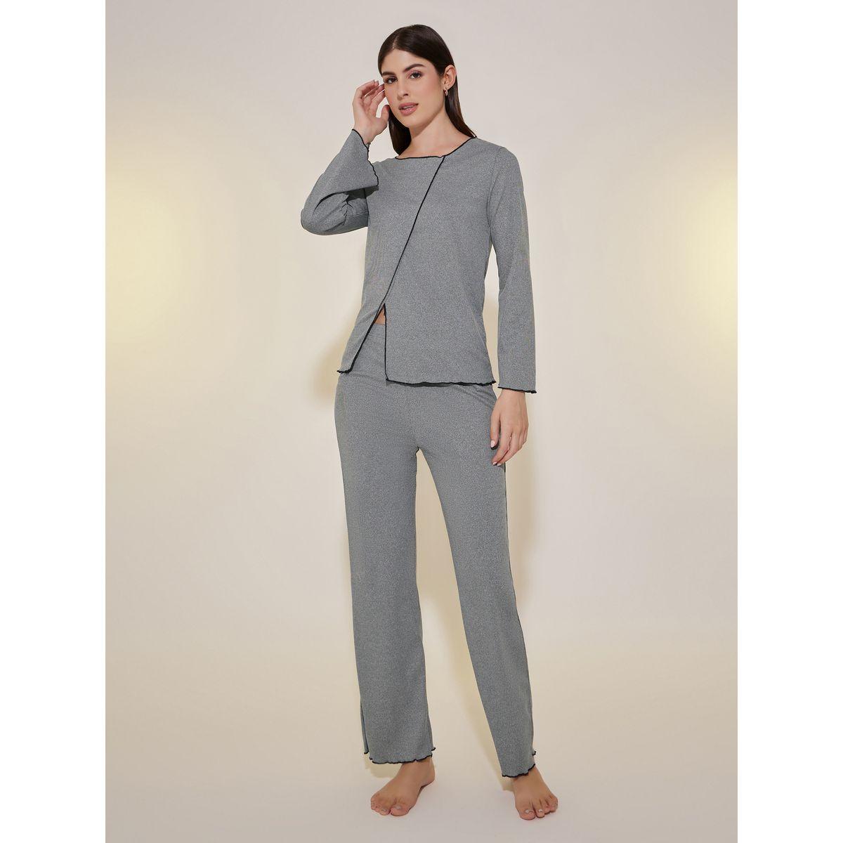 طقم بيجاما من بنطال وتيشيرت بأكمام طويلة-women-clothing-nightwear-pyjamas-longsets-image-1