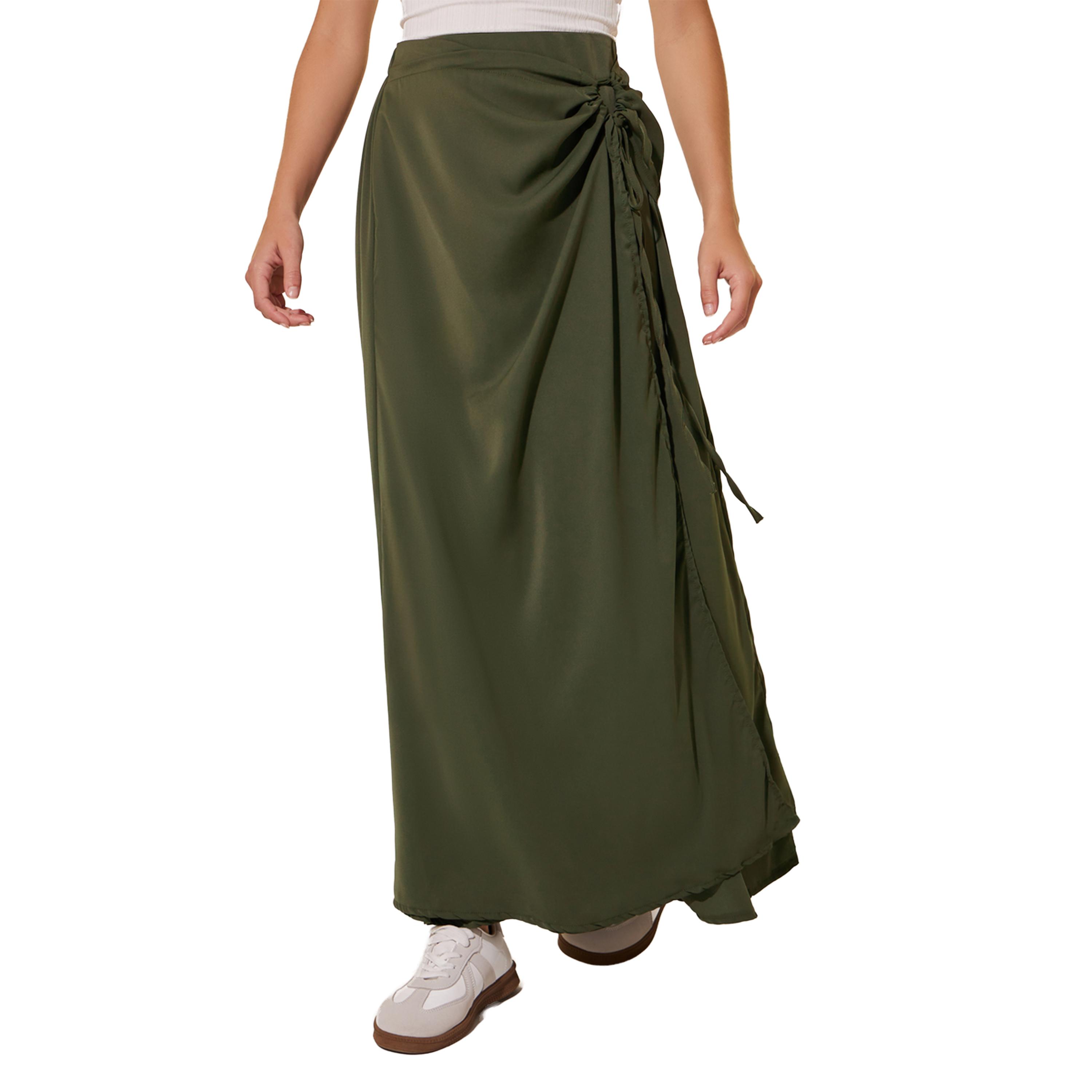 Styli Solid Drawstring Tie Midi Skirt-women-clothing-bottoms-skirts-image-2