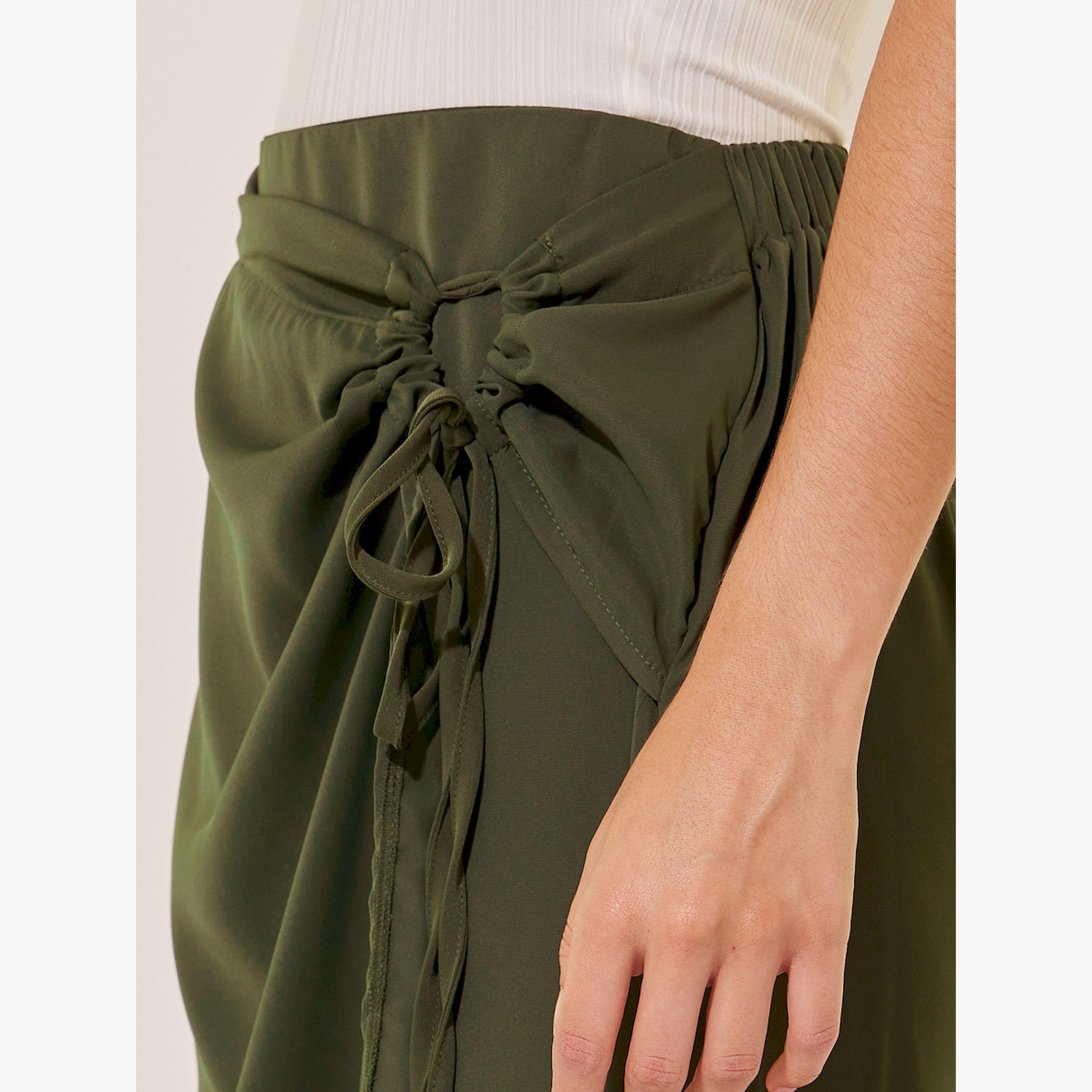 Styli Solid Drawstring Tie Midi Skirt-women-clothing-bottoms-skirts-image-3