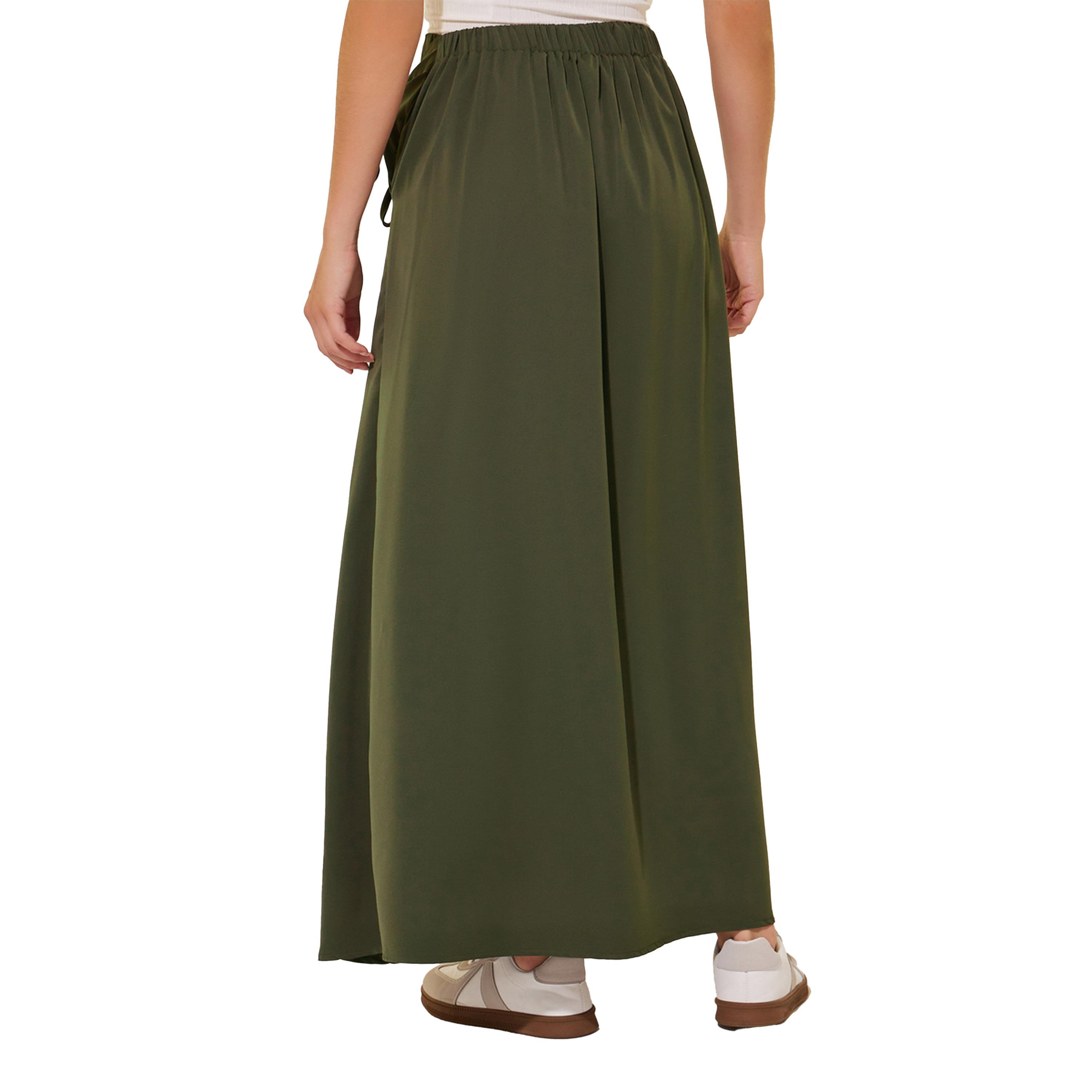 Styli Solid Drawstring Tie Midi Skirt-women-clothing-bottoms-skirts-image-4
