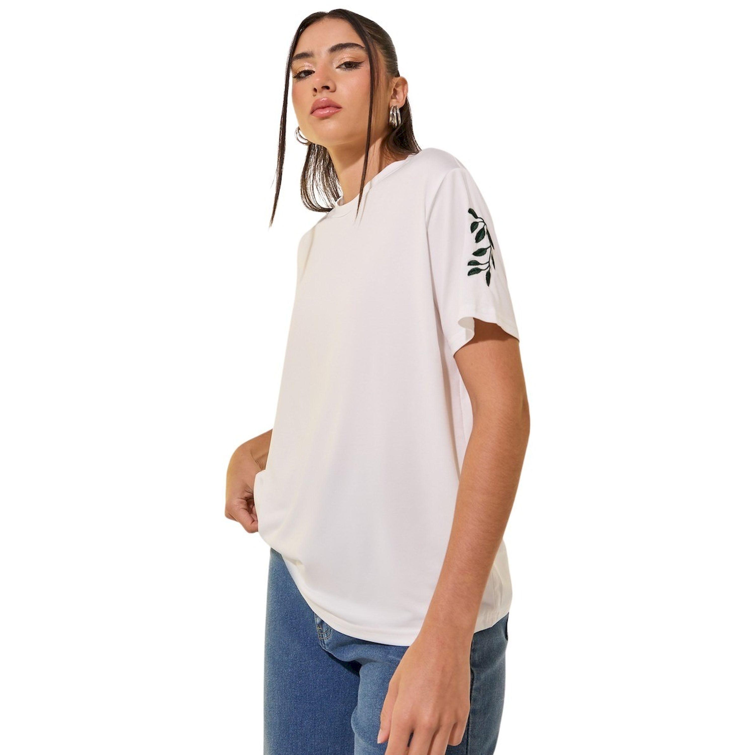 ستايلي -  تي شيرت برقبة دائرية وأكمام مطرزة-women-clothing-tshirts-image-1