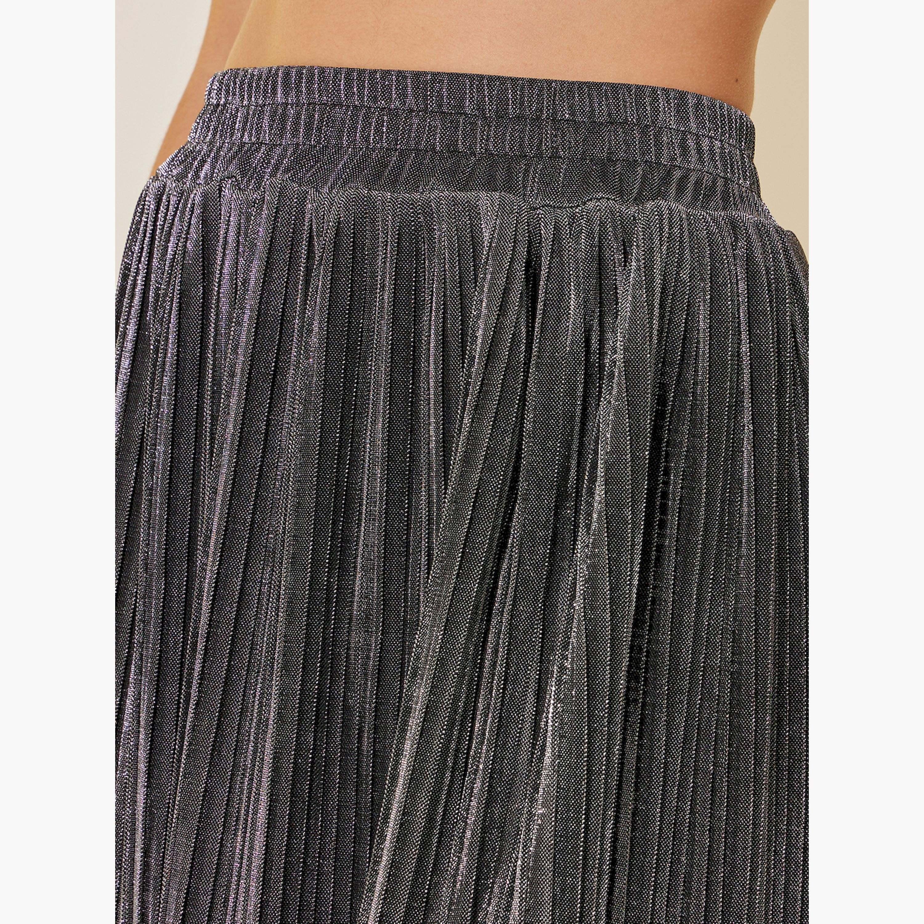Styli Solid Elasticated Waistband Pleated Maxi Skirt-women-clothing-bottoms-skirts-image-4