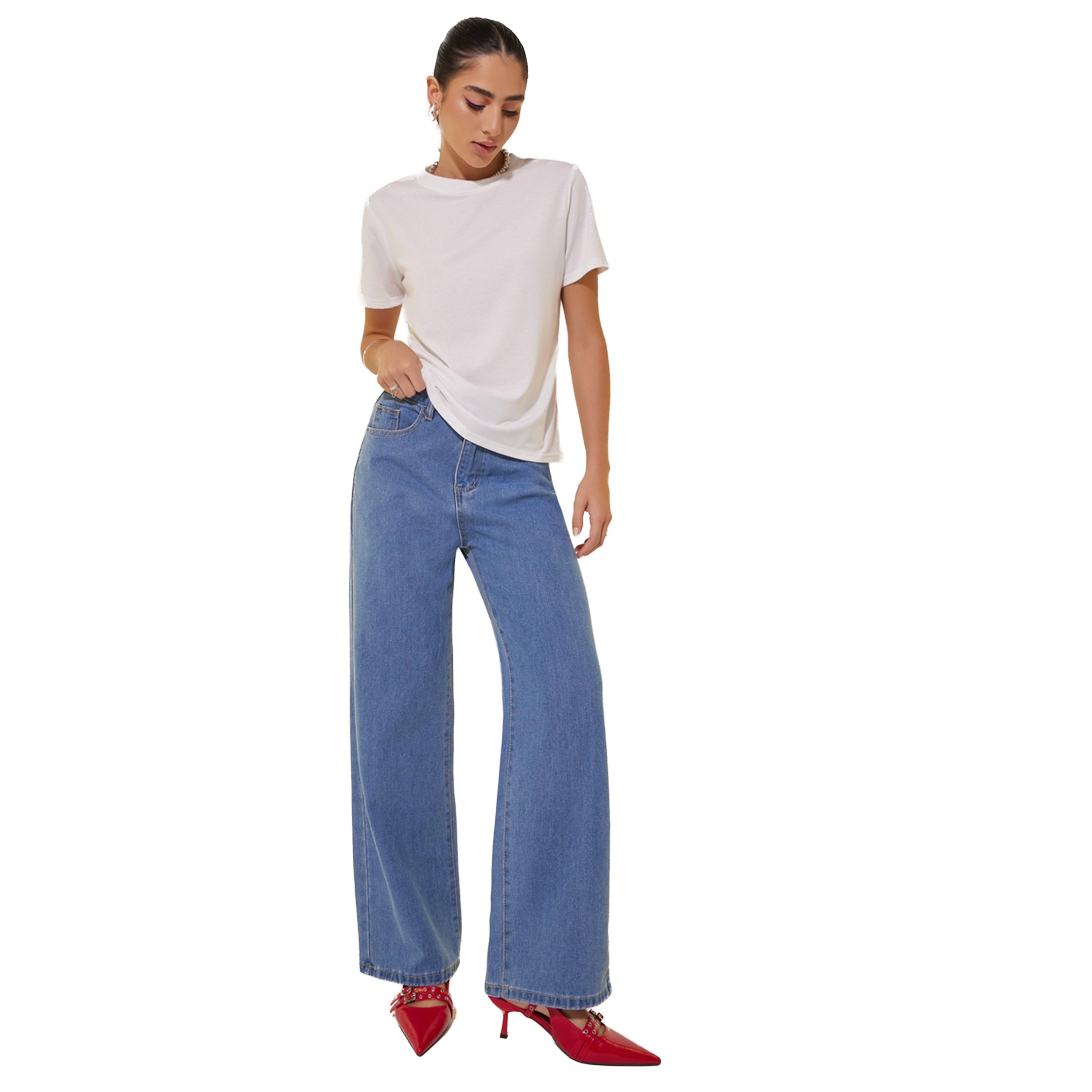 Styli Mid Rise Plain Wide Leg Jeans-women-clothing-bottoms-jeans-image-1