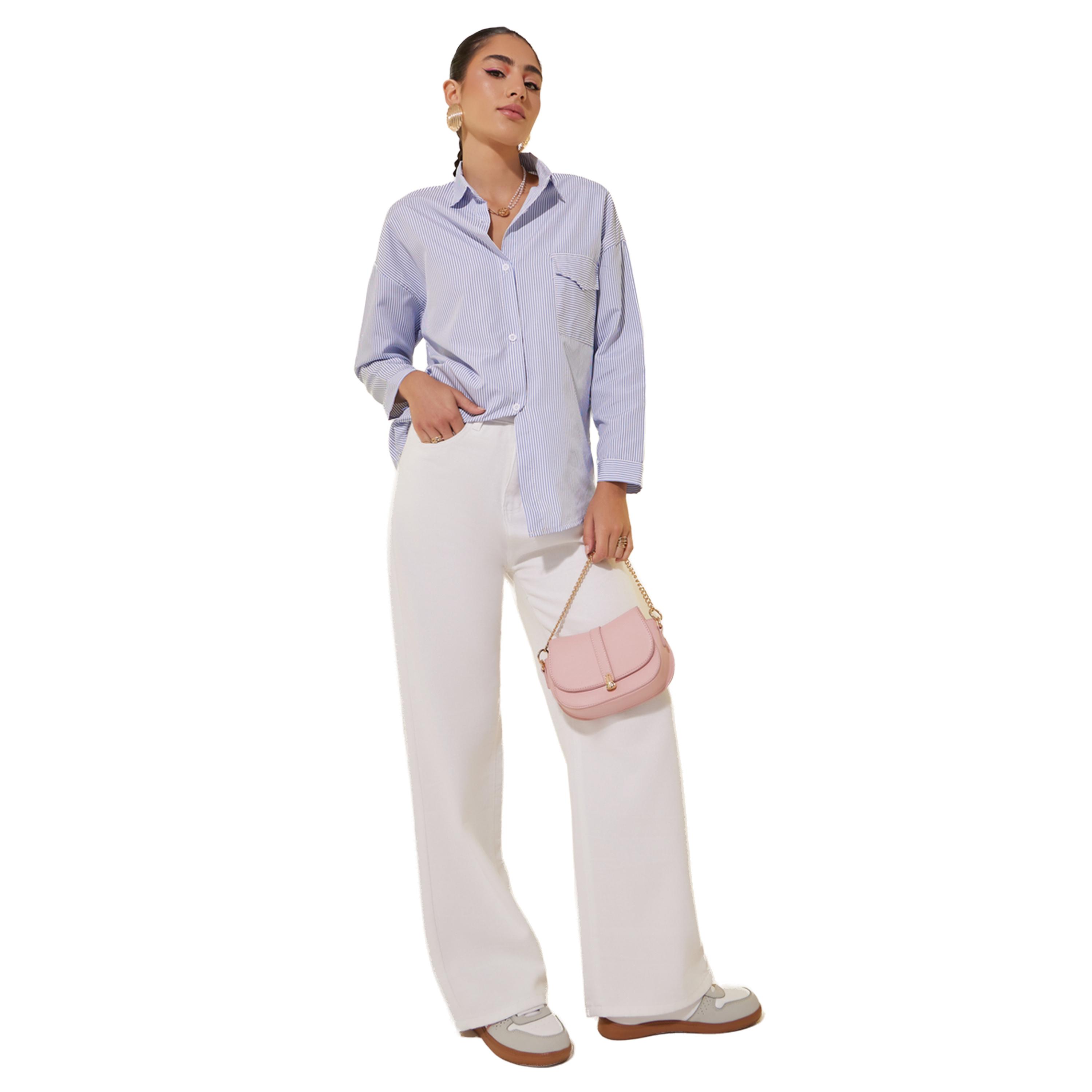 Styli Mid Rise Plain Wide Leg Jeans-women-clothing-bottoms-jeans-image-1