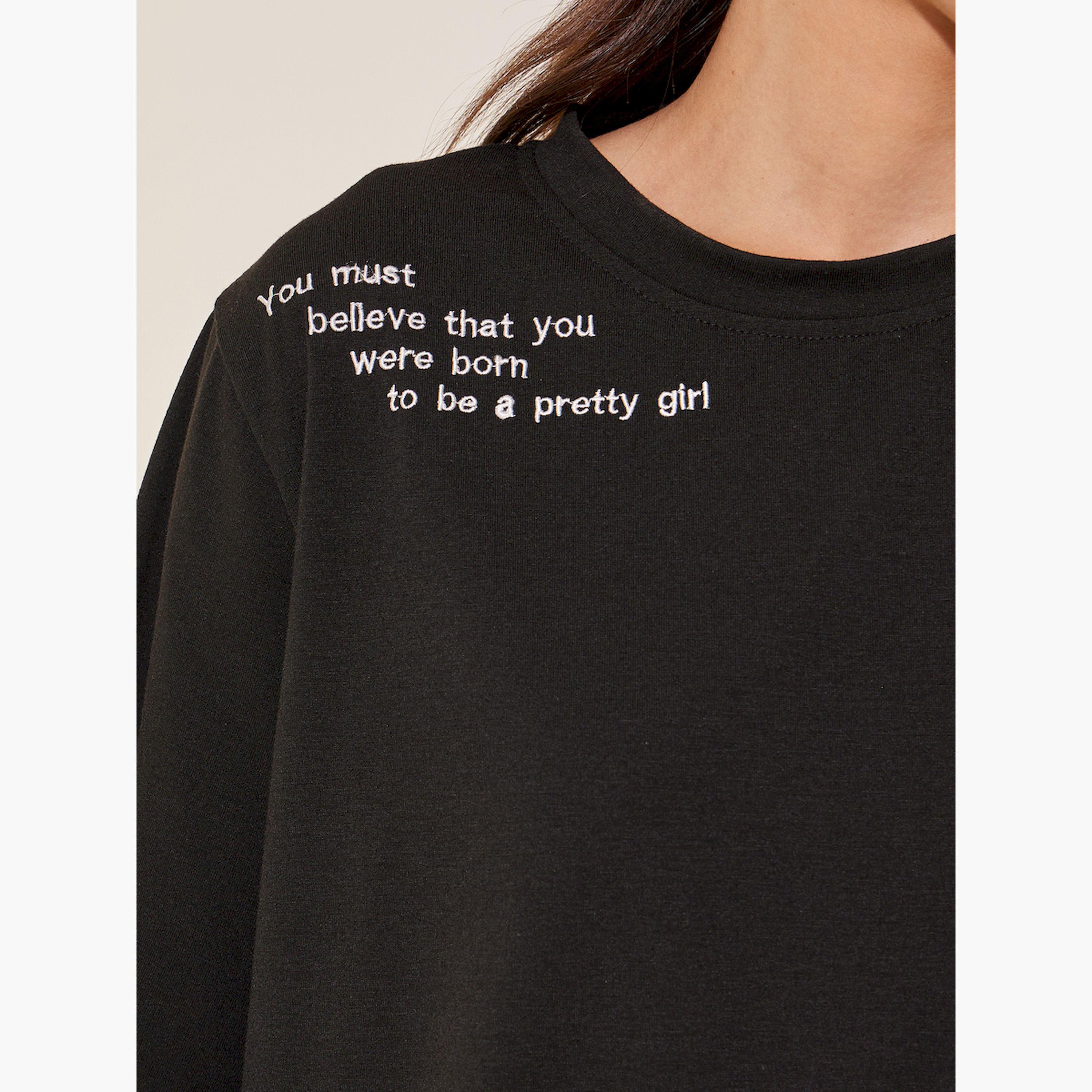 Styli Embroidered Round Neck Short Sleeves T-Shirt-women-clothing-tshirts-image-3