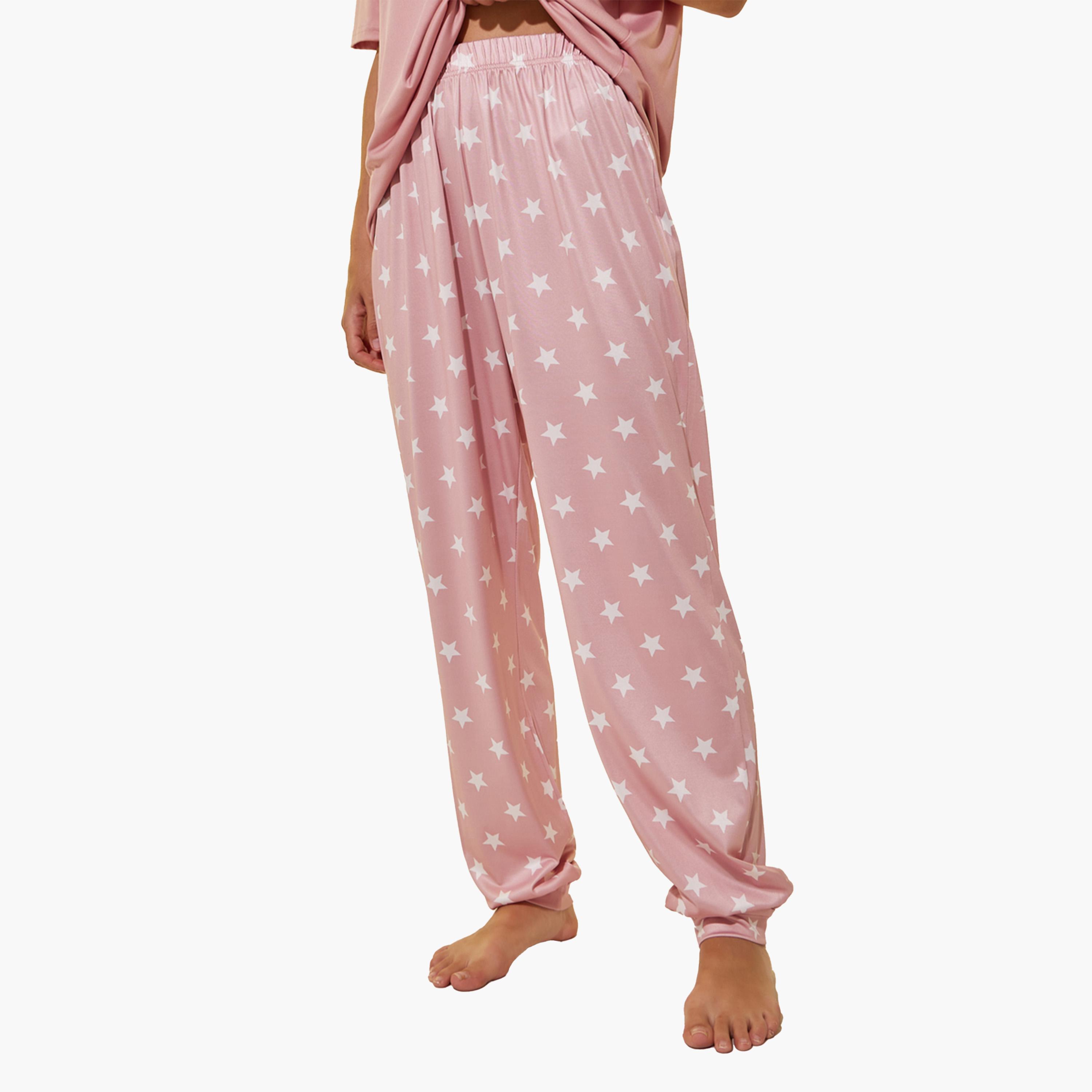 Styli Round Neck Short Sleeve T-Shirt and Joggers Set-women-clothing-nightwear-pyjamas-longsets-image-4