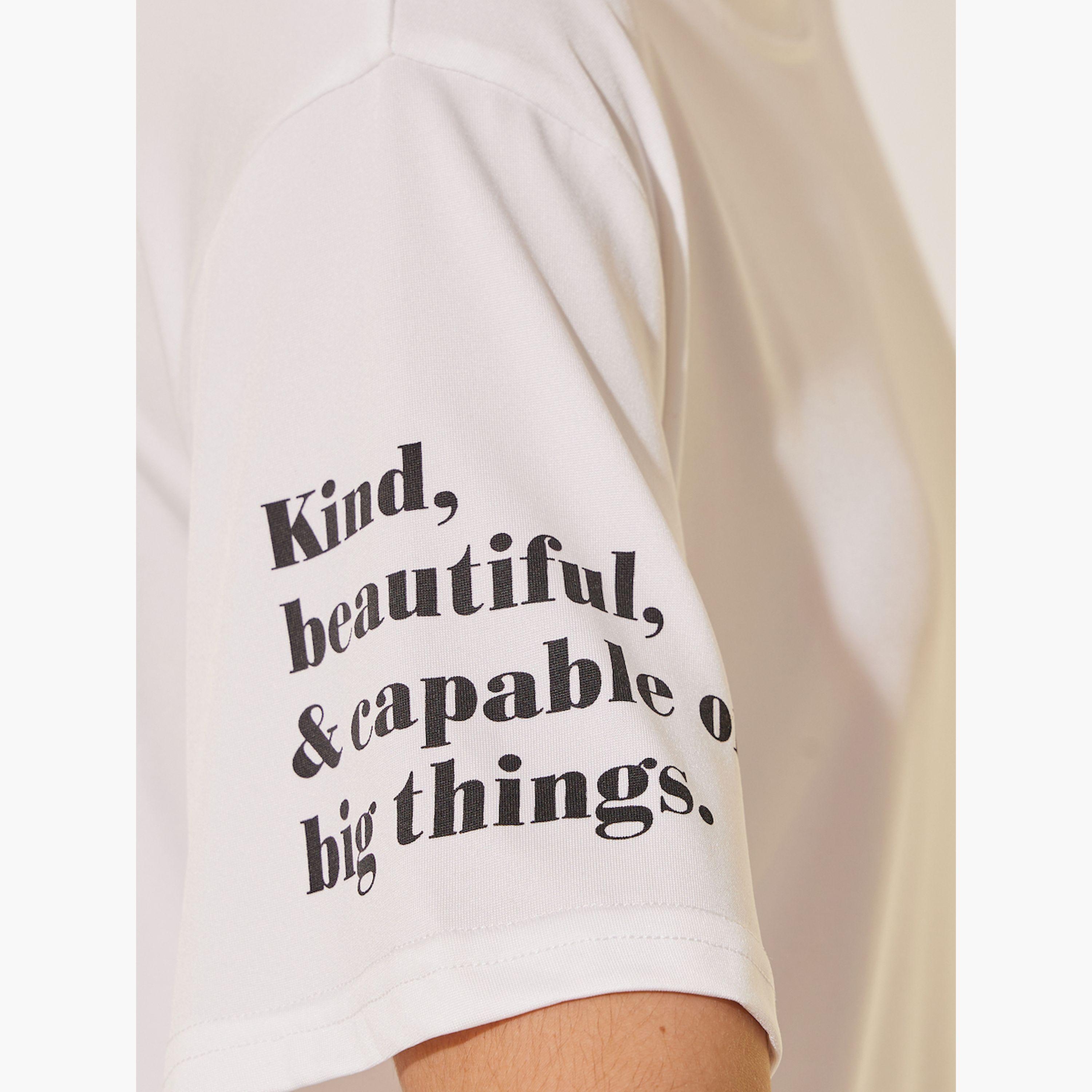 ستايلي -  تي شيرت برقبة دائرية وأكمام قصيرة وشعار-women-clothing-tshirts-image-5