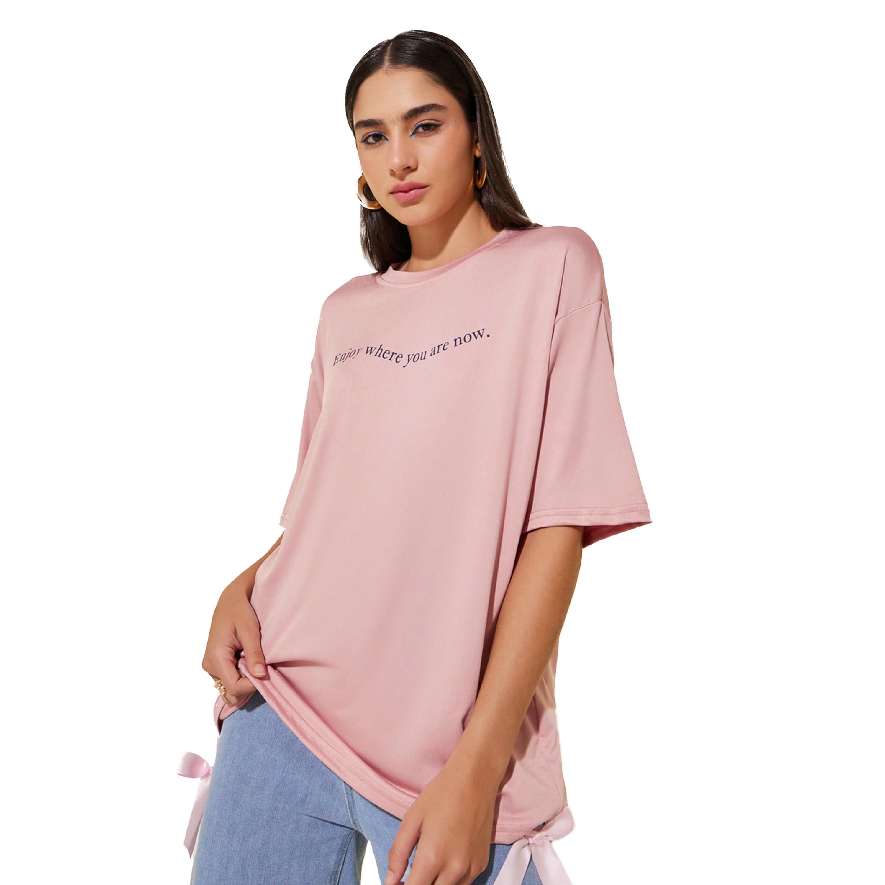 Styli Slogan Print Round Neck Oversized T-Shirt-women-clothing-tshirts-image-1