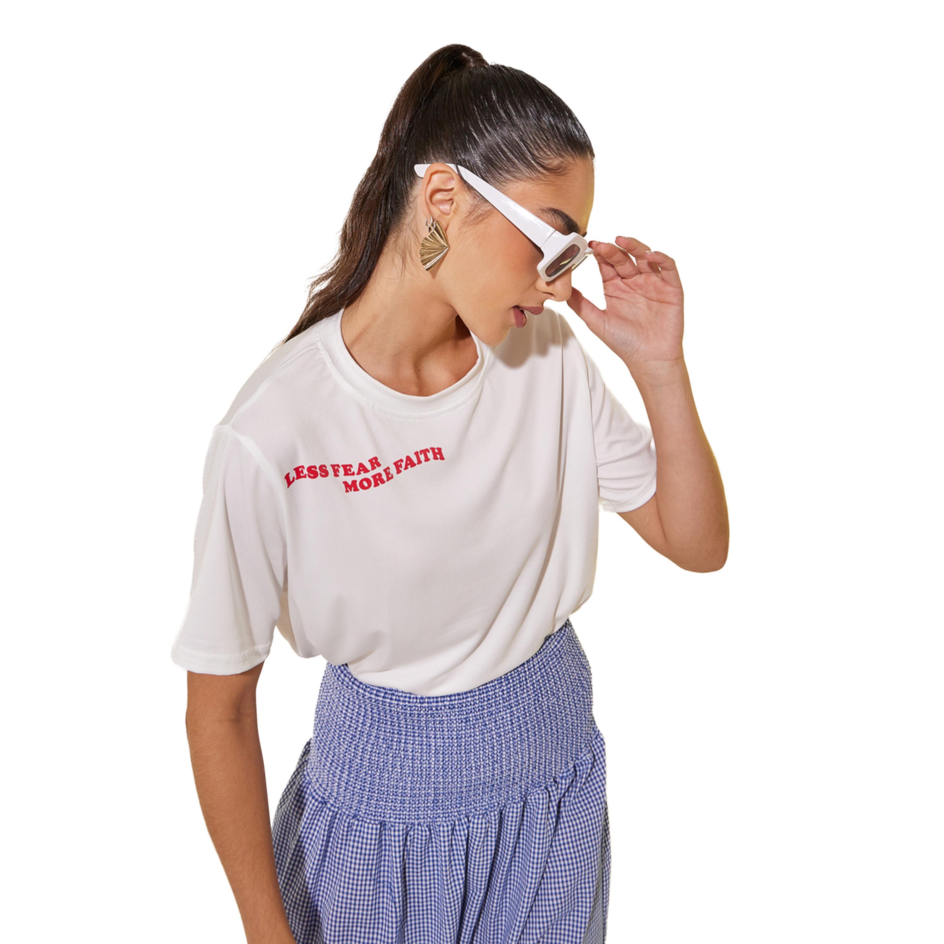 Styli Women White Slogan Print Short Sleeve Regular Fit T-Shirt-women-clothing-tshirts-image-1