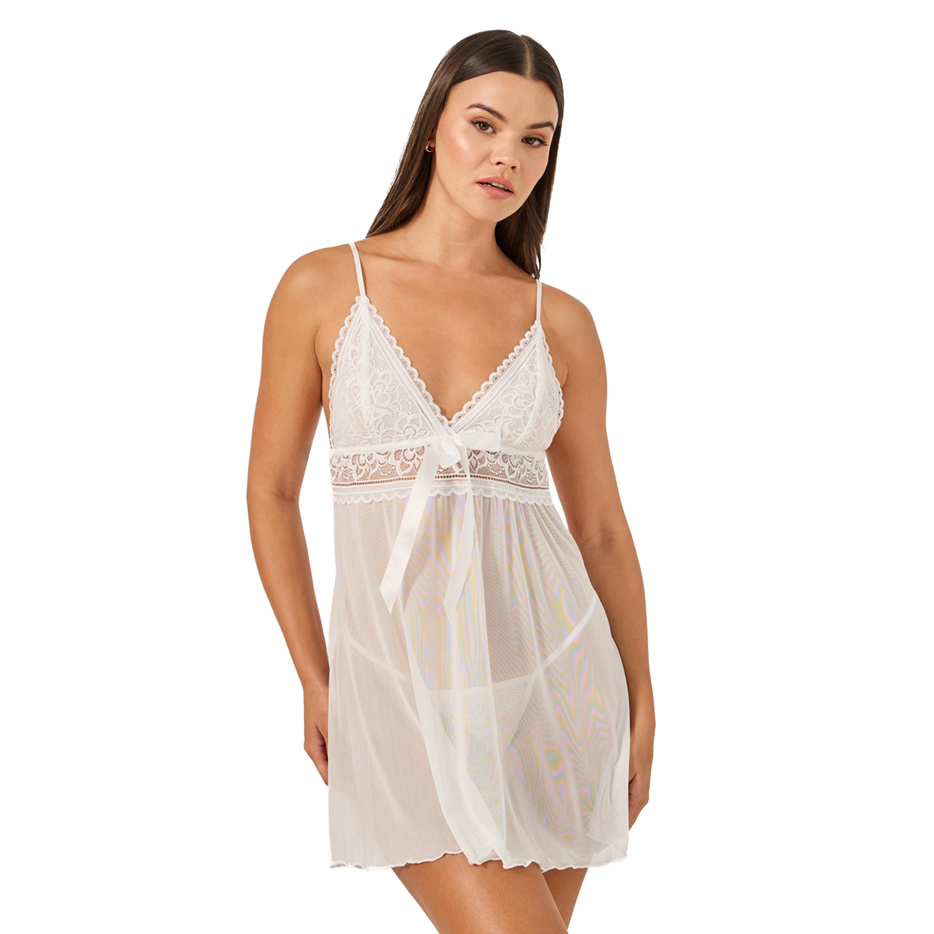 ستايلي - بيبي دول دانتيل مع فيونكة وسروال داخلي-women-clothing-lingerie-babydollsandbodysuits-image-2