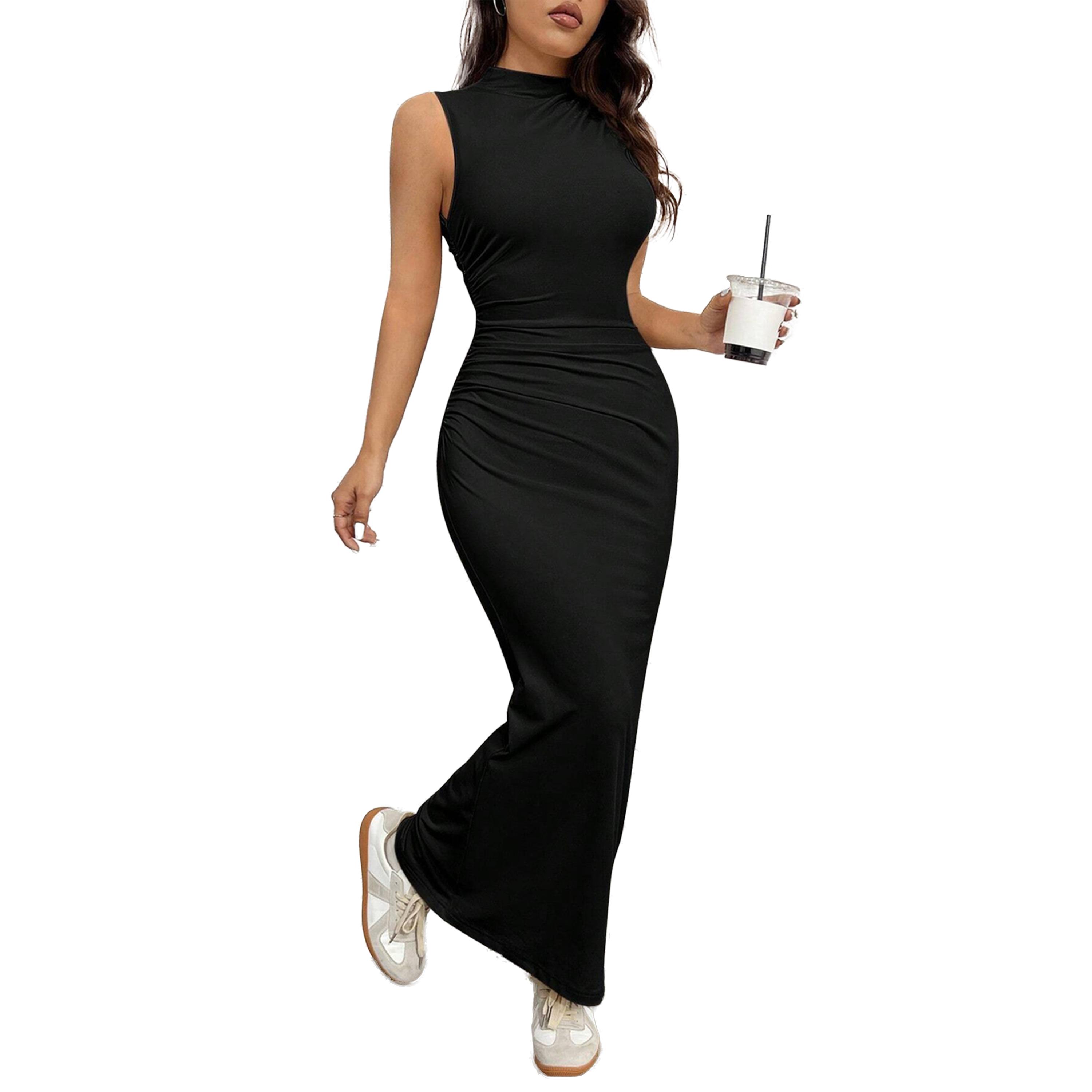 Styli Elegant Sleeveless Slim Fit Tank Maxi Dress-women-clothing-dresses-image-1