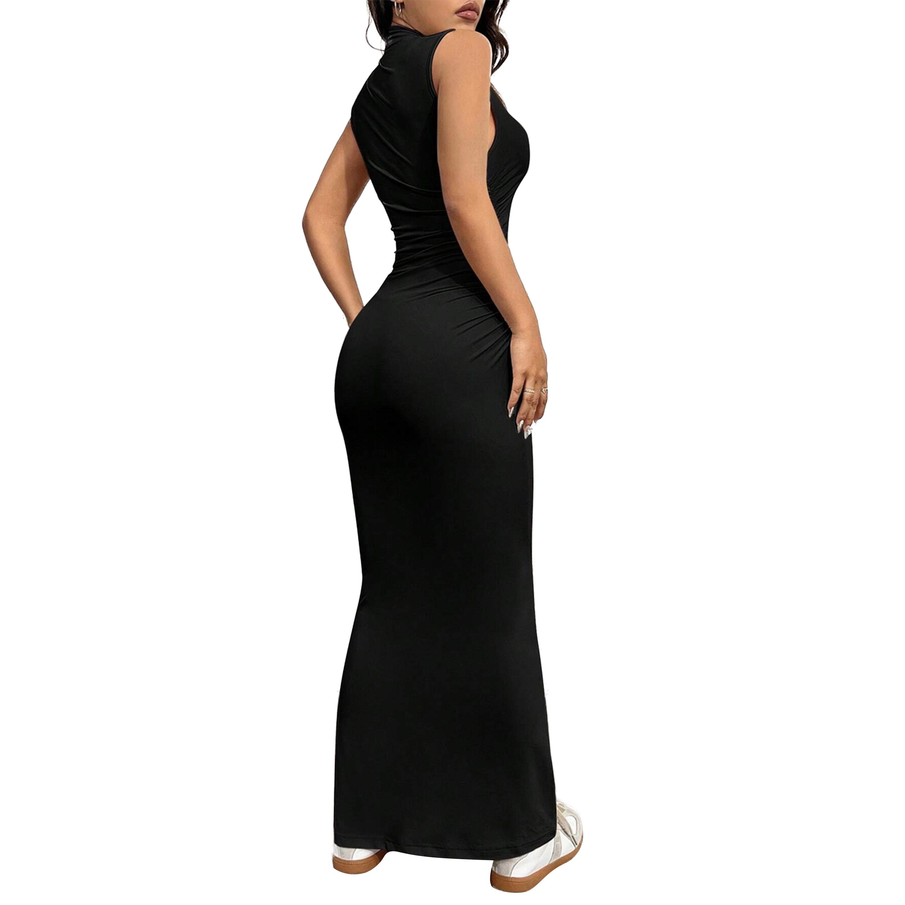Styli Elegant Sleeveless Slim Fit Tank Maxi Dress-women-clothing-dresses-image-2