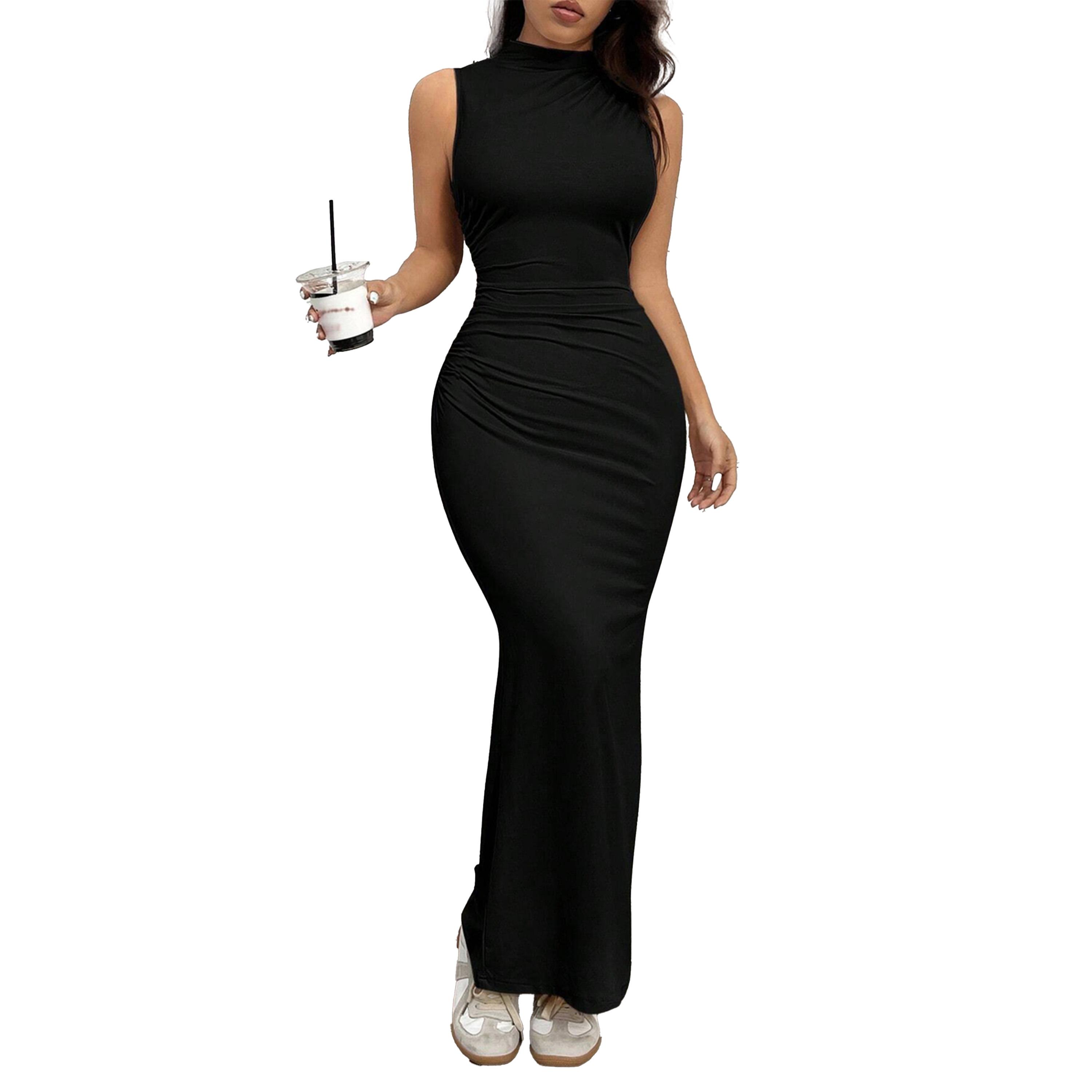 ستايلي - فستان ماكسي أنيق بدون أكمام بقصة ضيقة-women-clothing-dresses-image-5