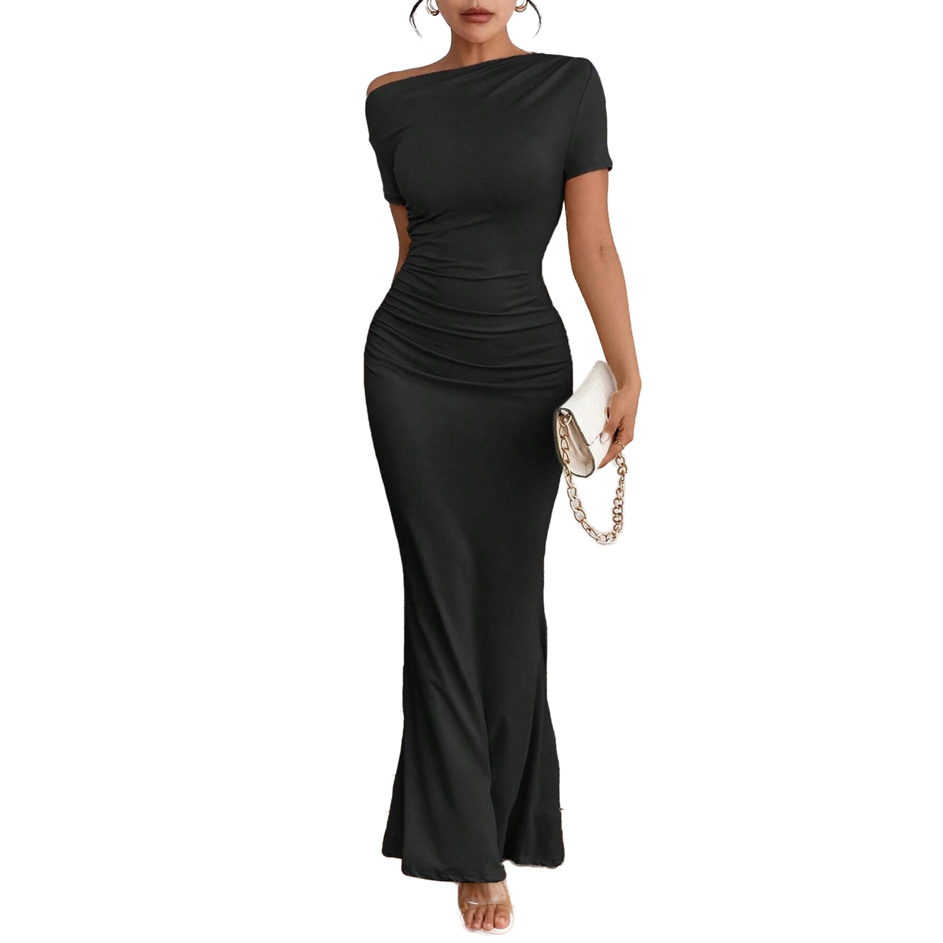Styli Elegant Off Shoulder Slim Fit Mermaid Dress-women-clothing-dresses-image-1