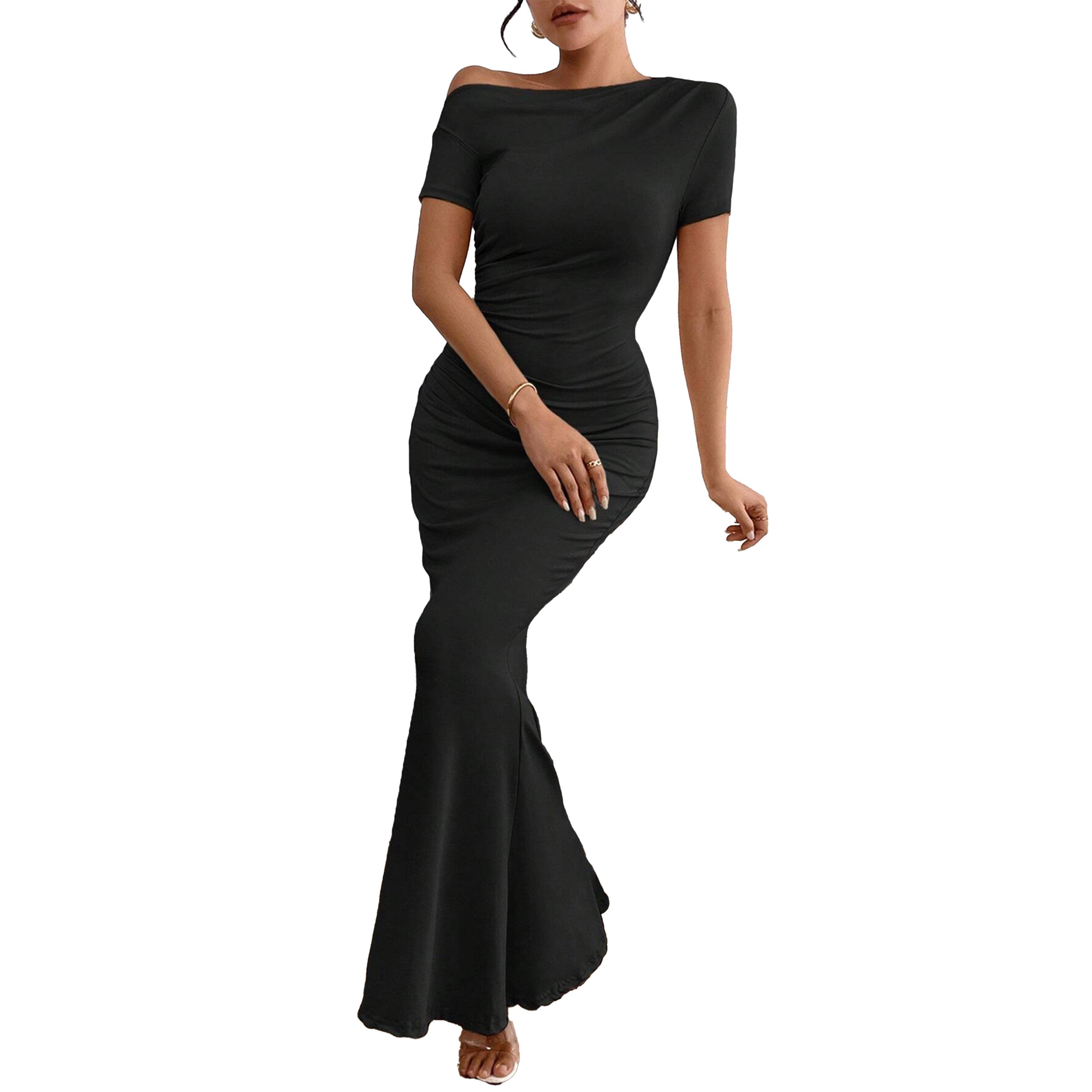 Styli Elegant Off Shoulder Slim Fit Mermaid Dress-women-clothing-dresses-image-4