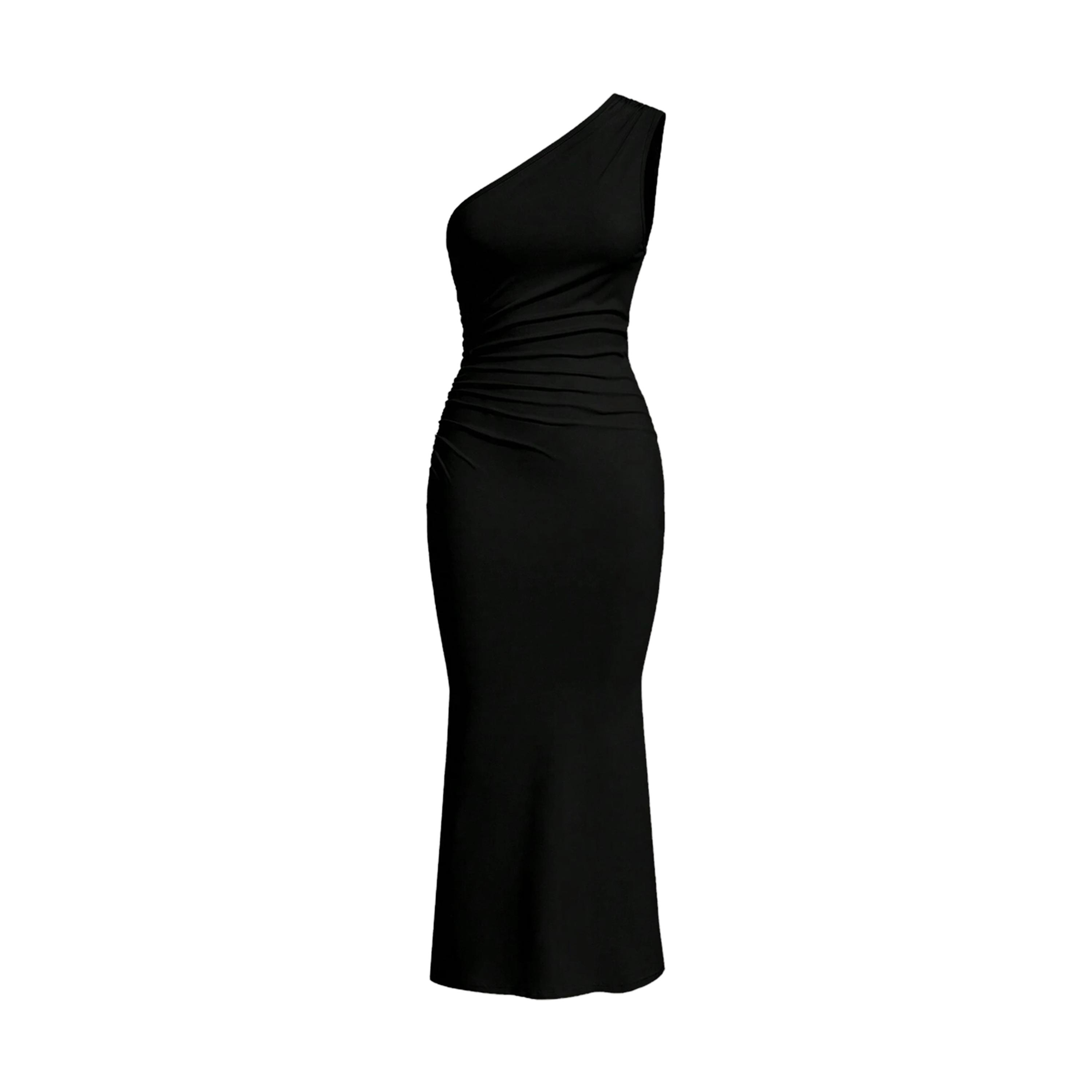 Styli Solid One Shoulder Maxi Mermaid Dress-women-clothing-dresses-image-1