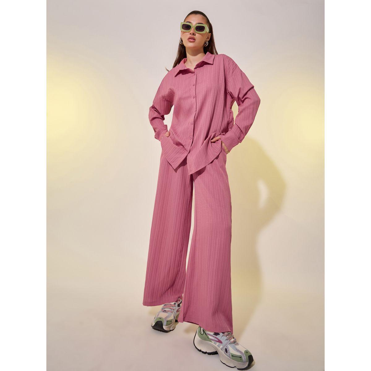 طقم منسق من بنطال وبلوزة بأكمام طويلة-women-clothing-coordsets-image-2