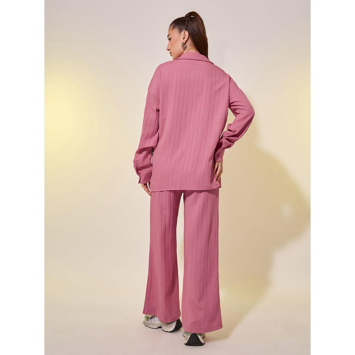 طقم منسق من بنطال وبلوزة بأكمام طويلة-women-clothing-coordsets-image-5