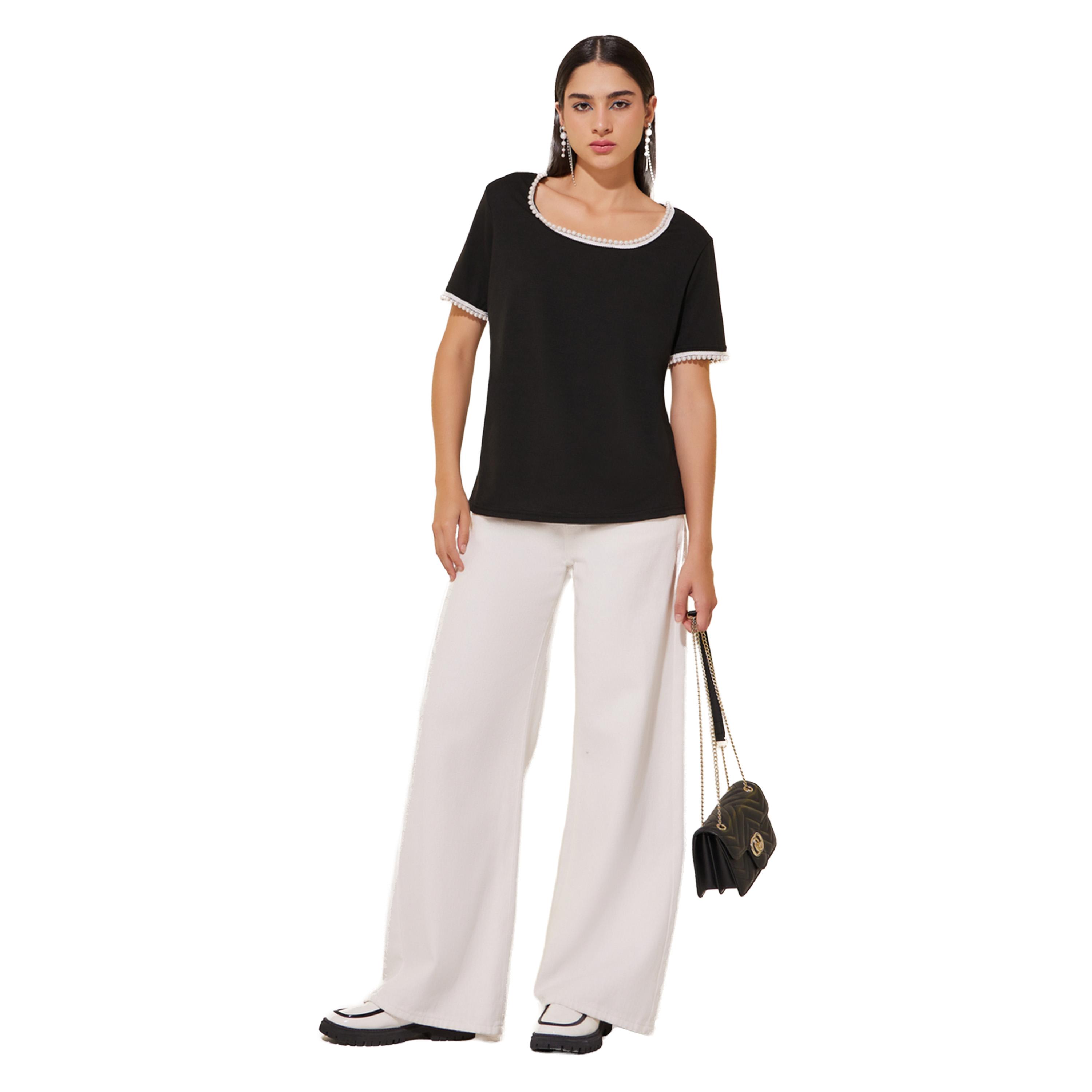 Styli Faux Pearl Embellished Square Neck T-Shirt-women-clothing-tshirts-image-2