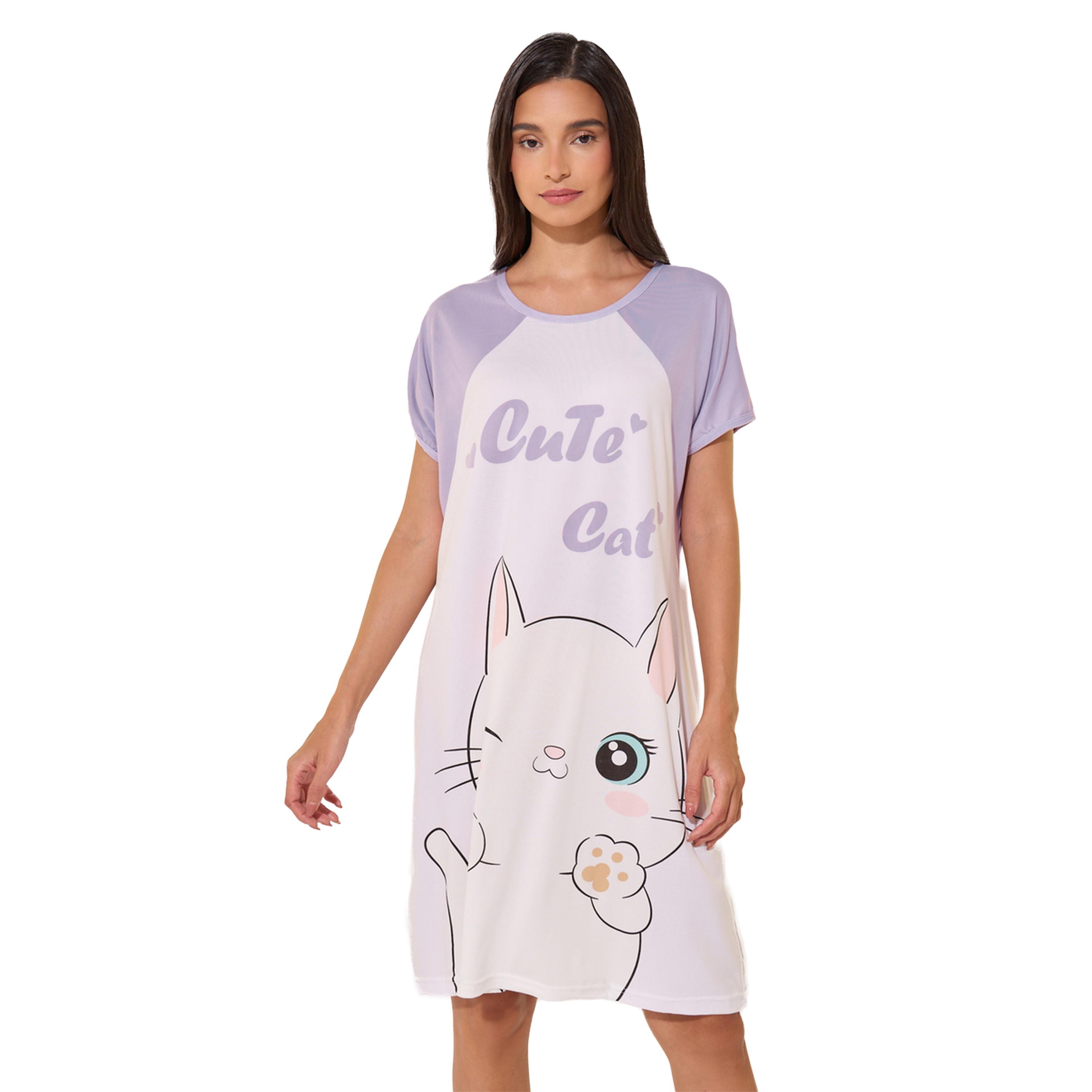Styli Graphic Print Reglan Sleeve Sleep T-Shirt-women-clothing-nightwear-nighties-image-2